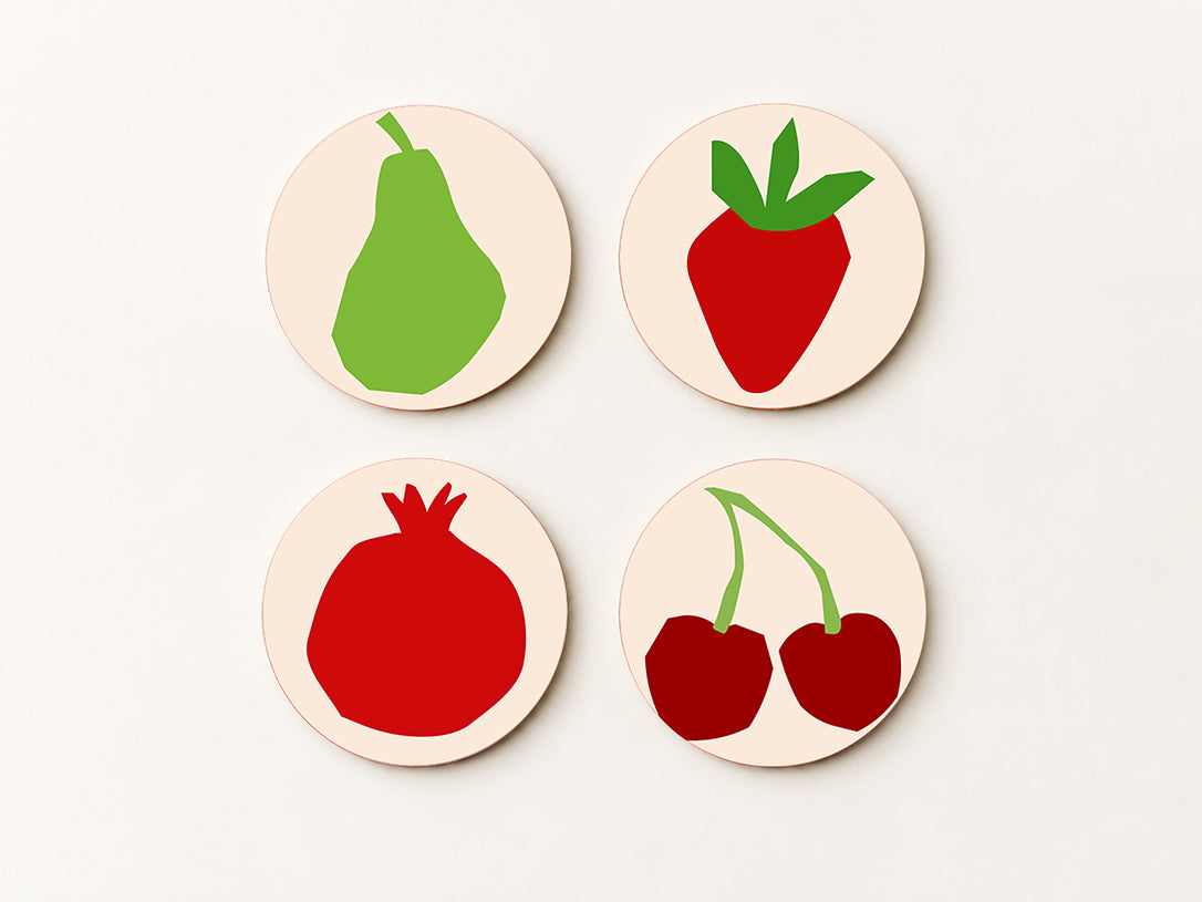 Zestaw Podkładek pod Kubki Henri Matisse Fruit Cut-Outs — 4 Różne Wzory | Cheddar Art