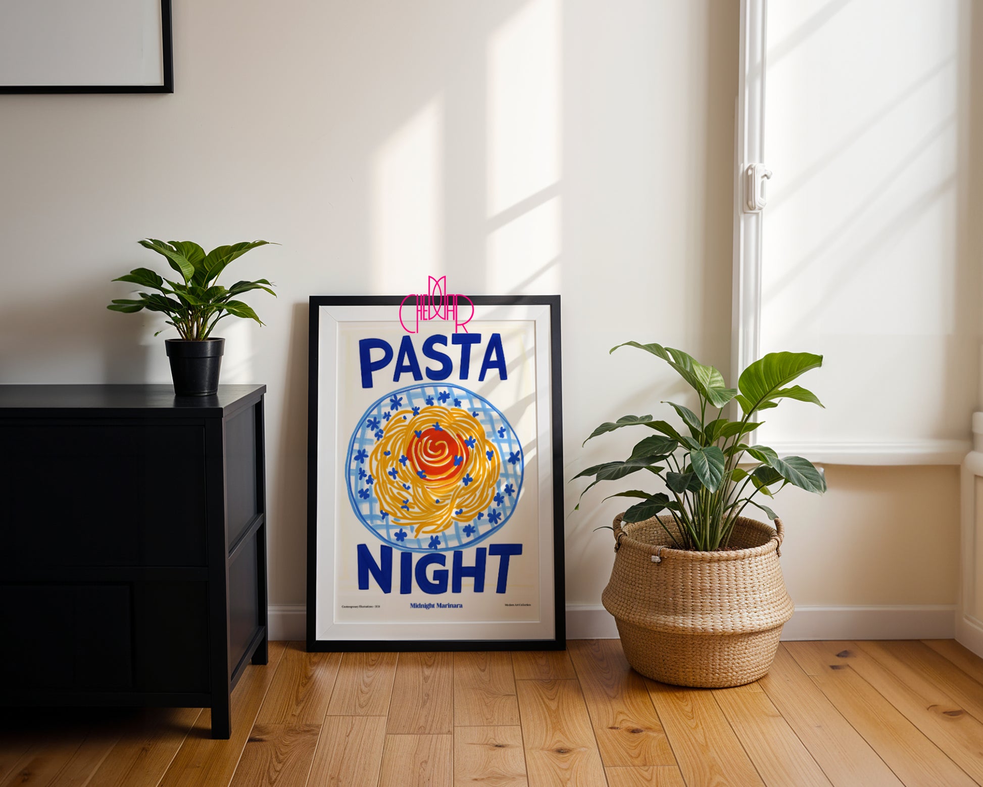 Plakat modernistyczny Pasta Night, Galeria Sztuki Współczesnej