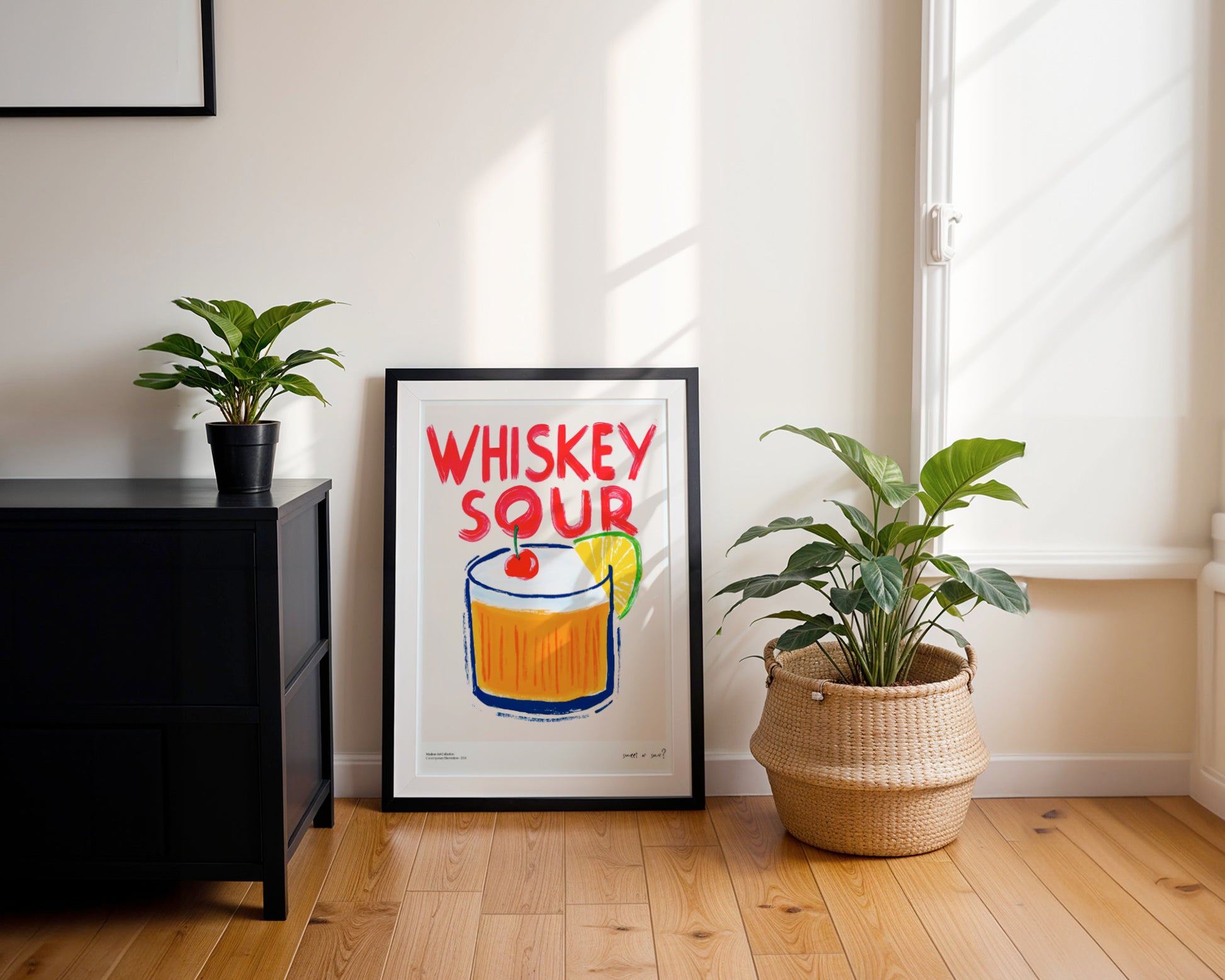 Plakat „Whiskey Sour” – Klasyka z radosnym twistem!