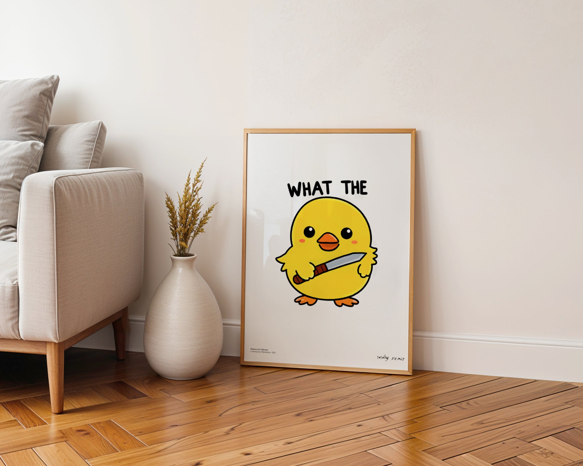 Plakat What the Duck, Totally Serious, modernizm, sztuka współczesna