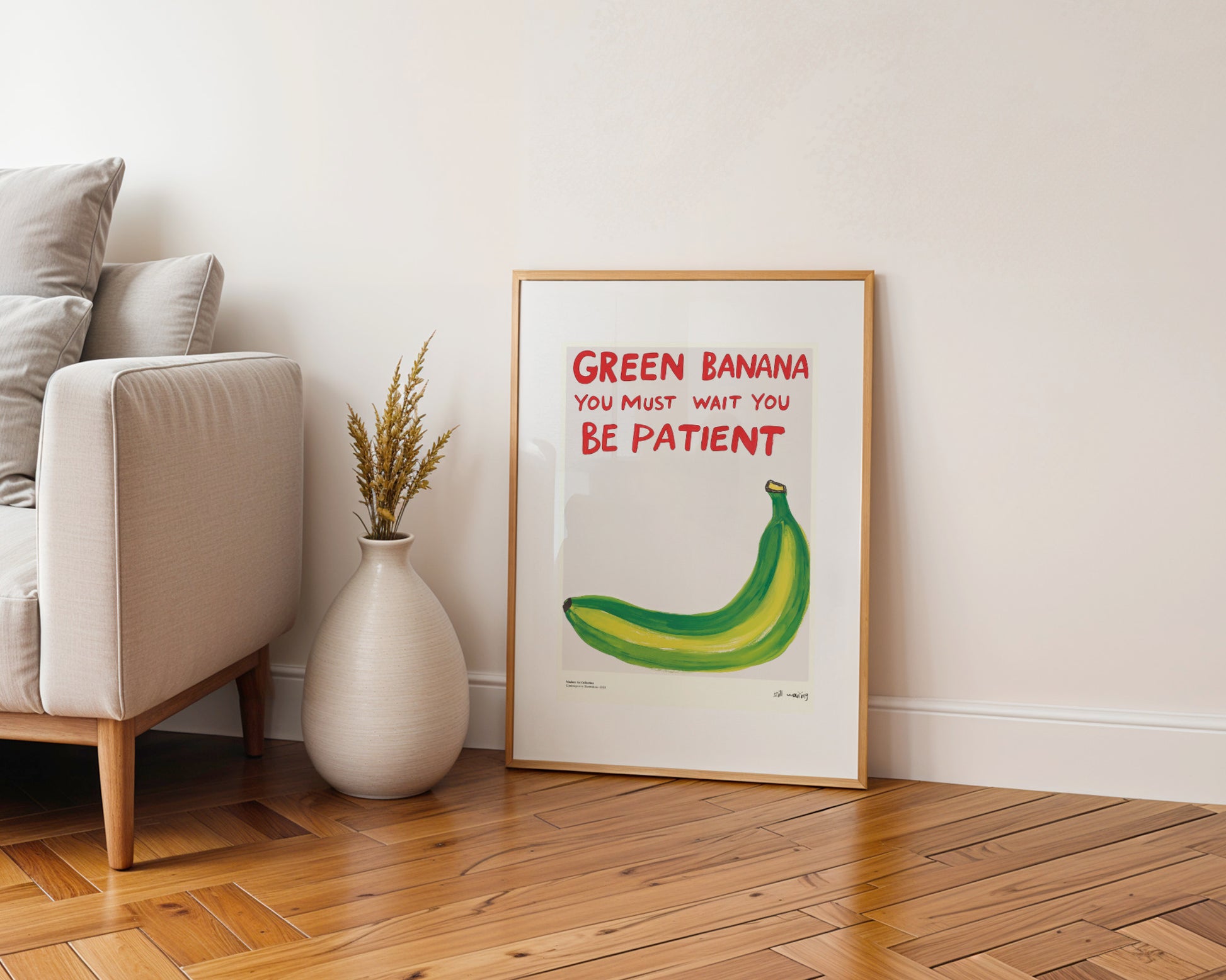 Plakat „Green Banana” – Stylowa Lekcja Cierpliwości w Twoim Domu!