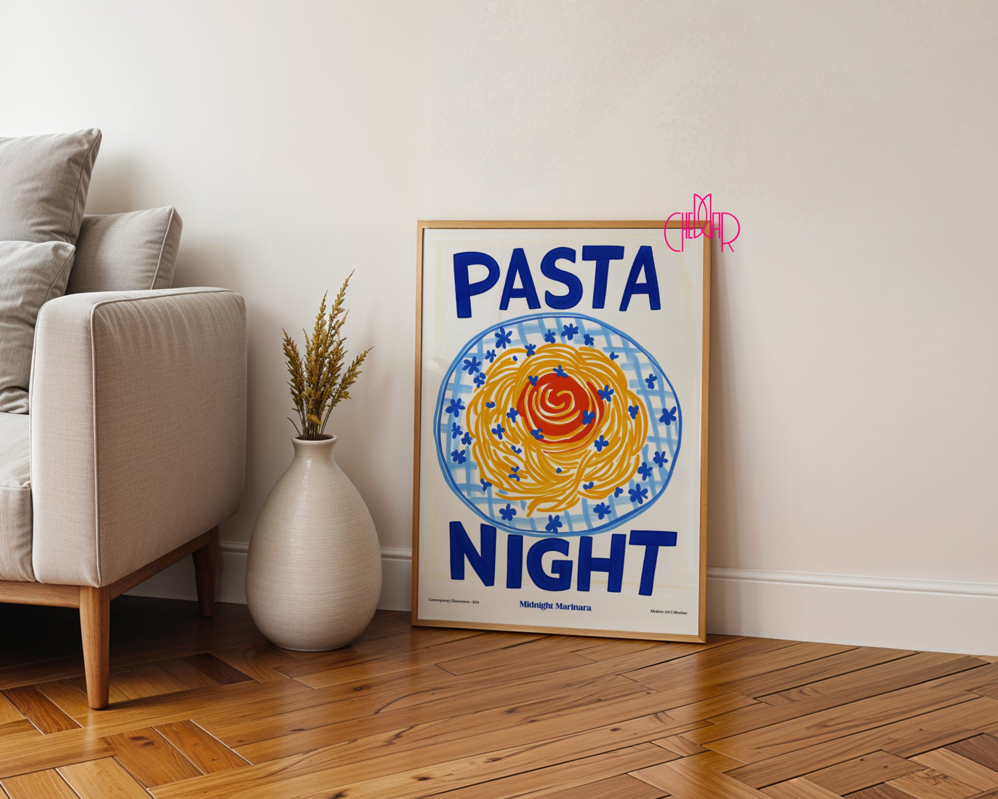 Plakat modernistyczny Pasta Night, Galeria Sztuki Współczesnej