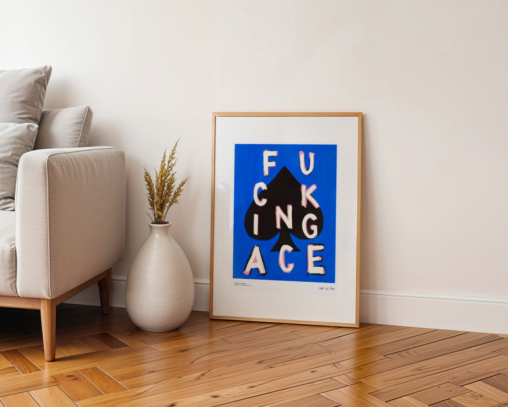 Plakat „Fucking Ace” – Zwycięski Akcent w Twoim Wnętrzu!