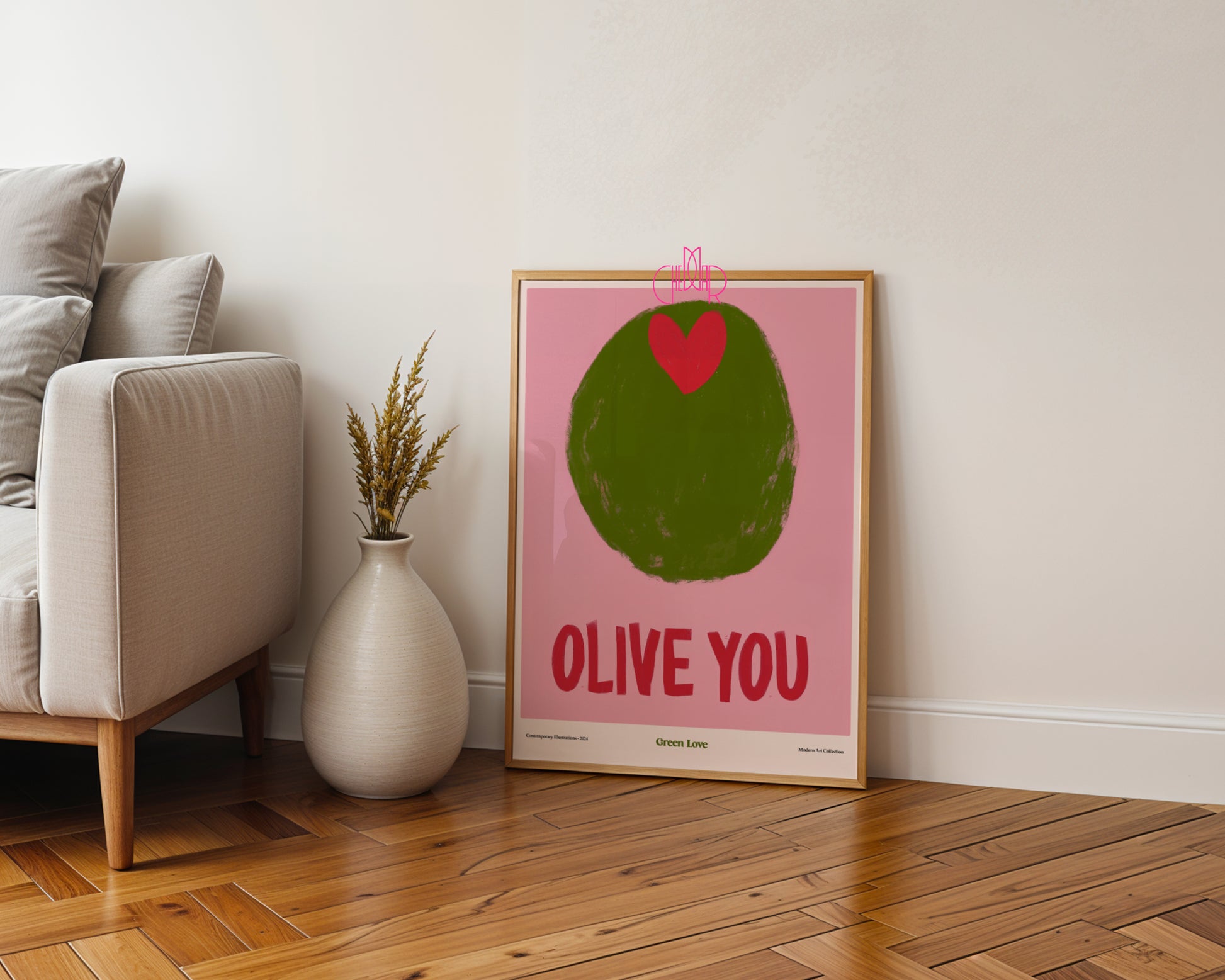 Plakat „Olive You” – Słodkie Wyznanie w Stylu Modern Art!