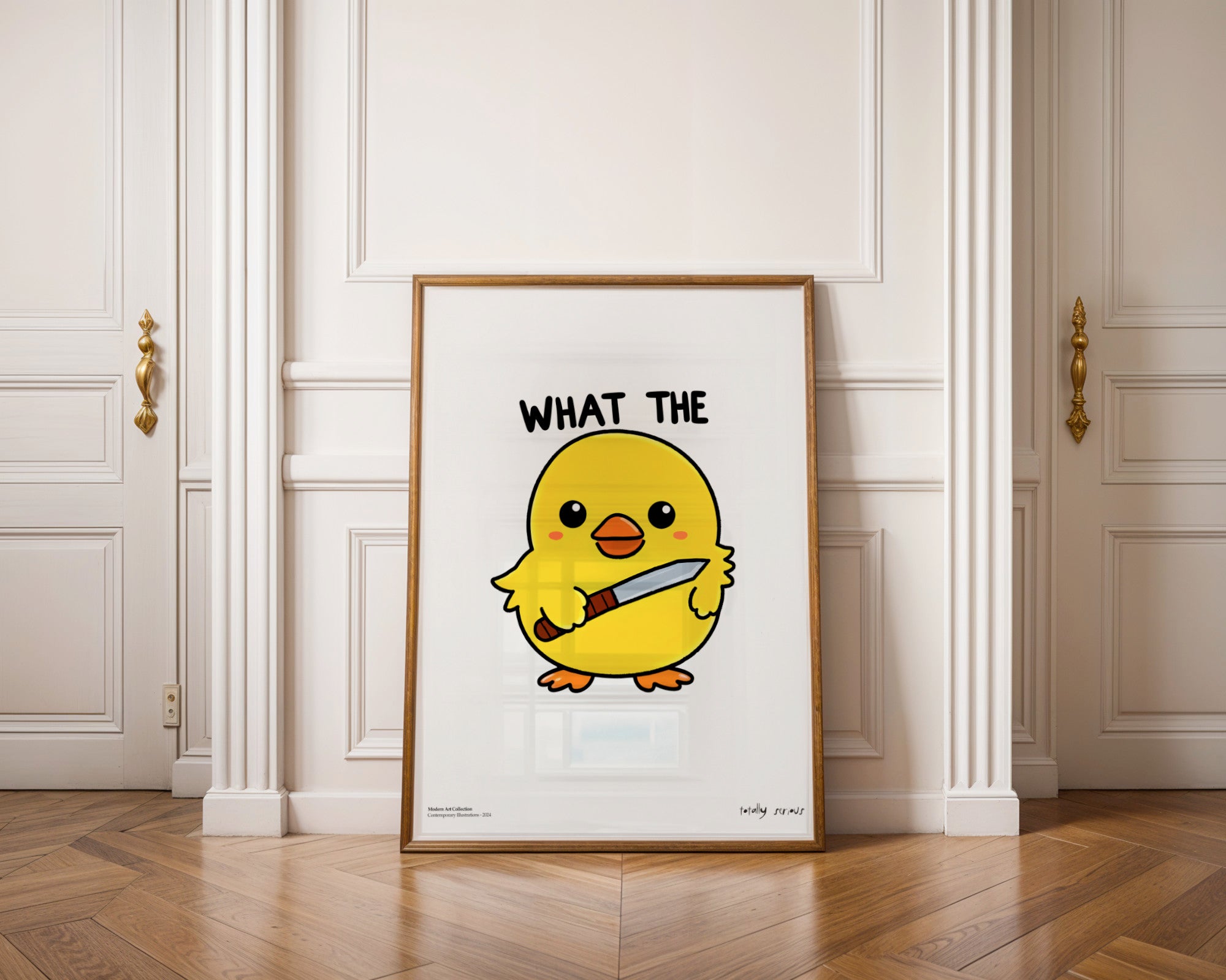 Plakat What the Duck, Totally Serious, modernizm, sztuka współczesna