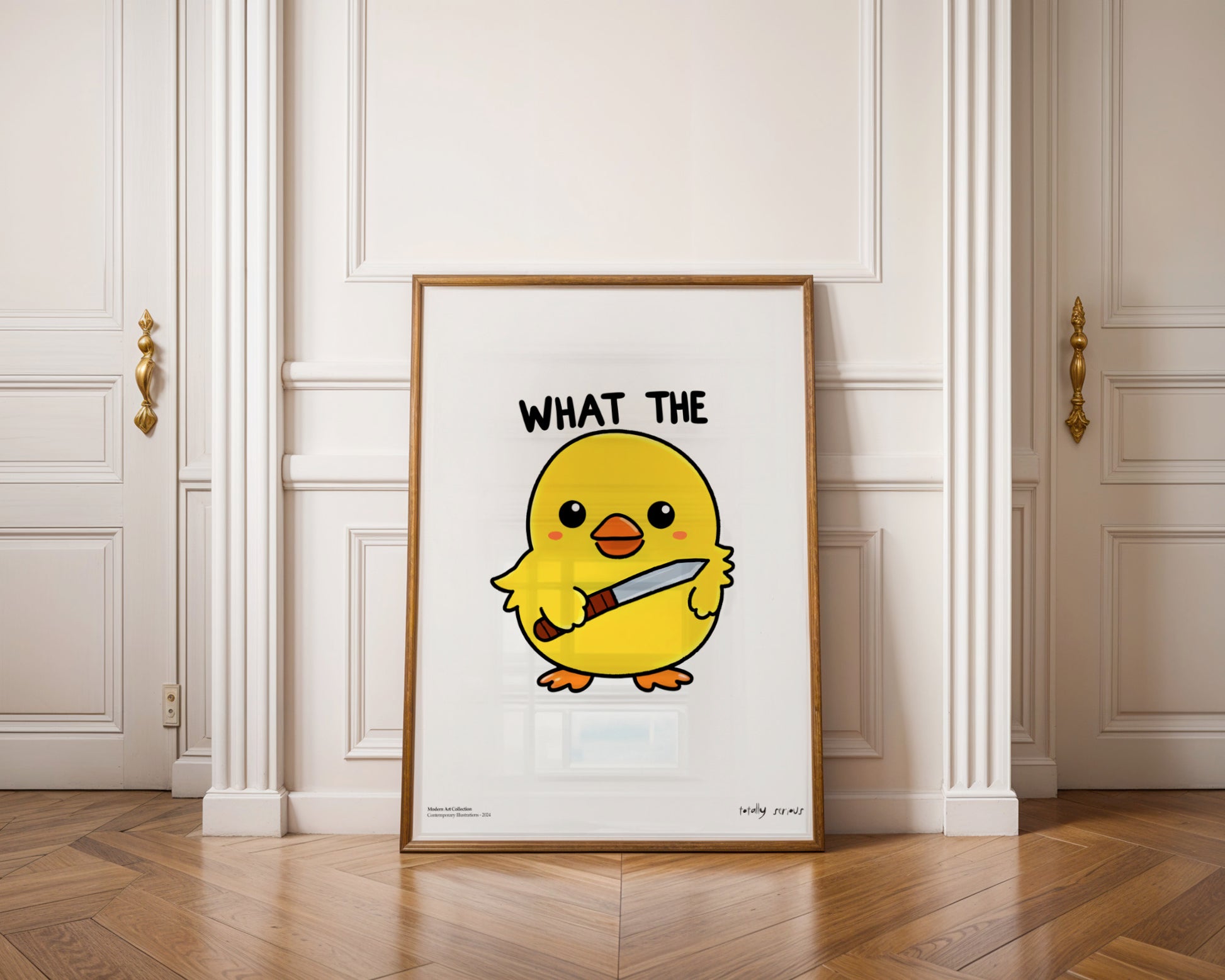 Plakat What the Duck, Totally Serious, modernizm, sztuka współczesna