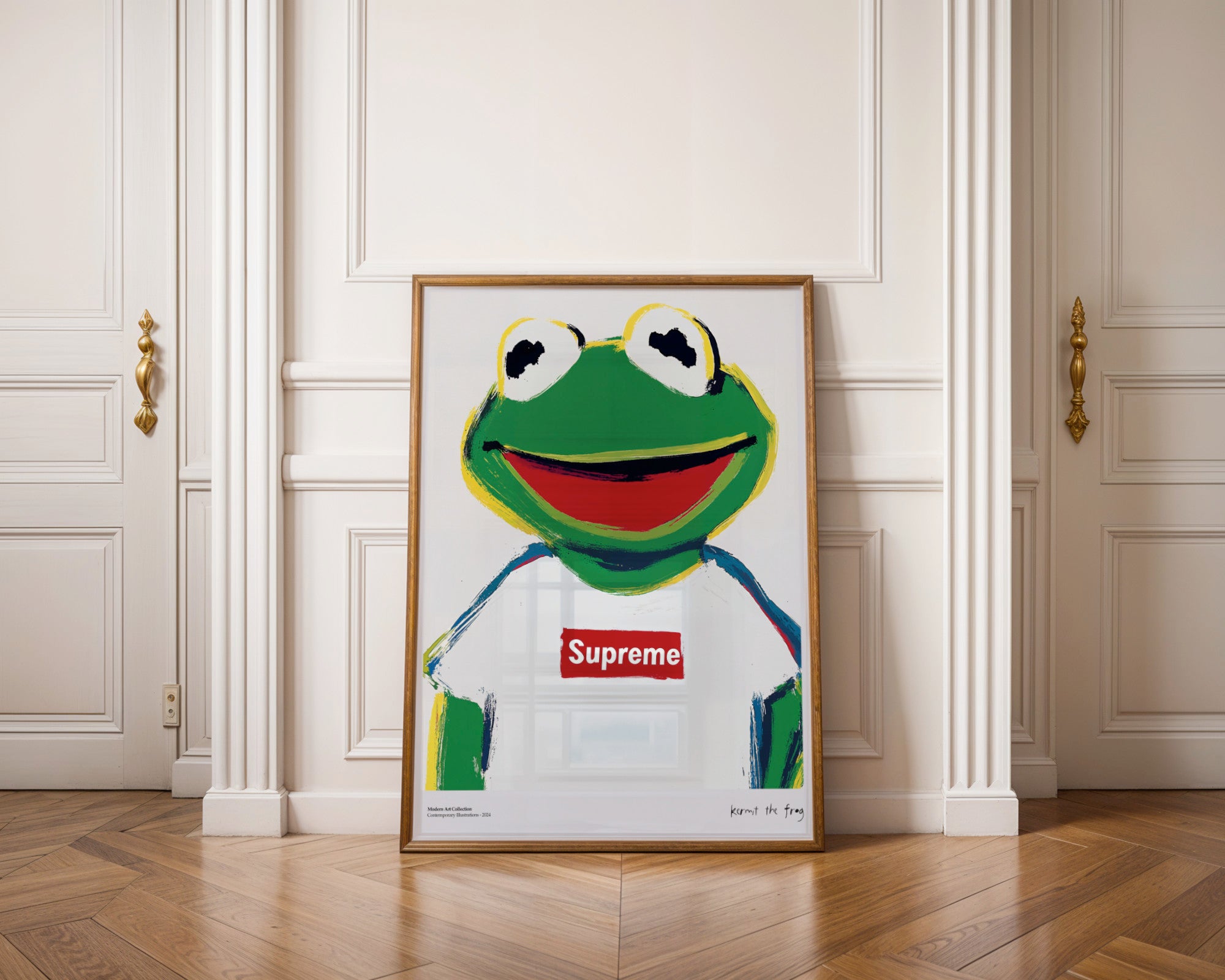 Plakat Kermit the Frog, Supreme Streetwear, modernizm, sztuka współczesna