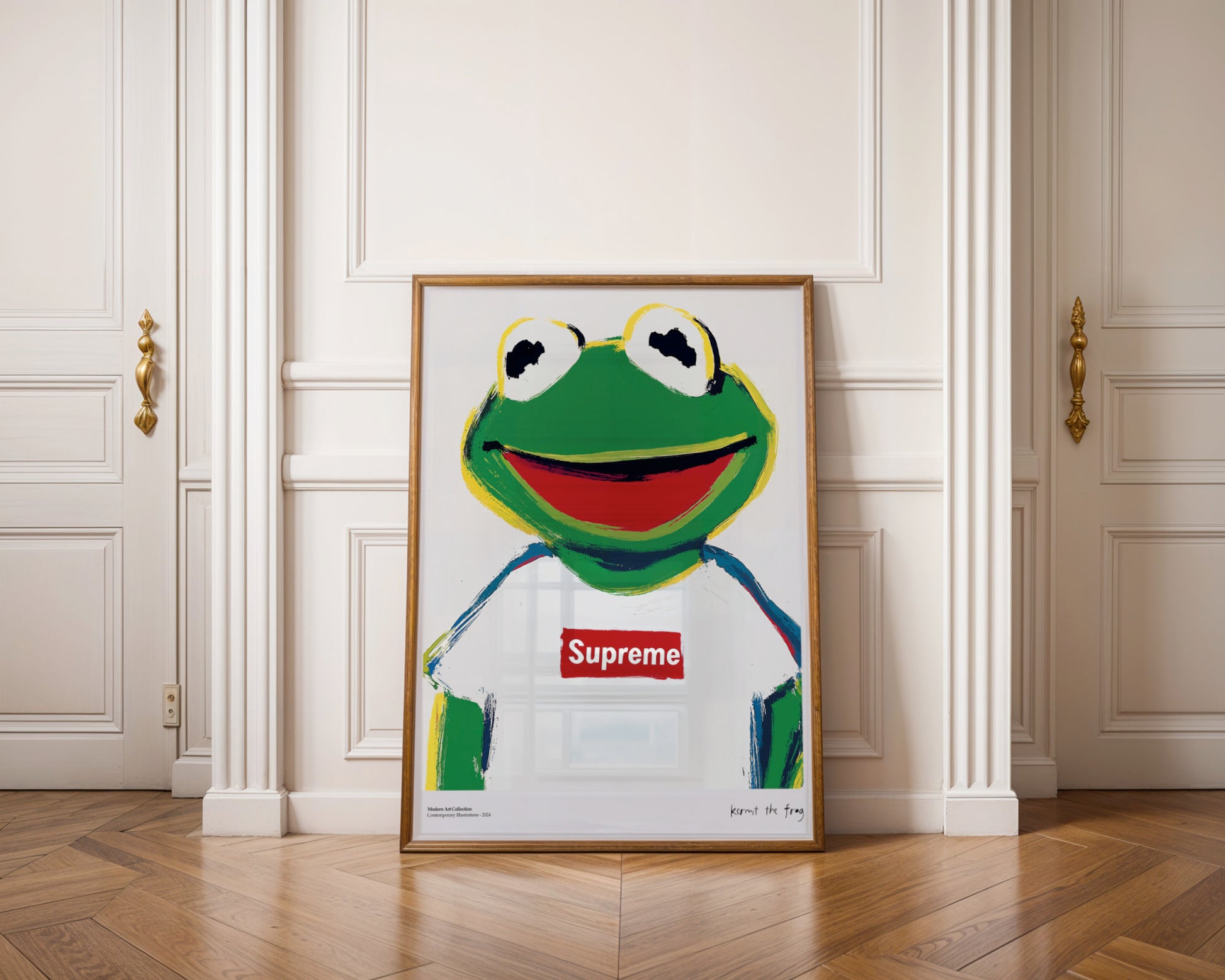 Plakat Kermit the Frog, Supreme Streetwear, modernizm, sztuka współczesna
