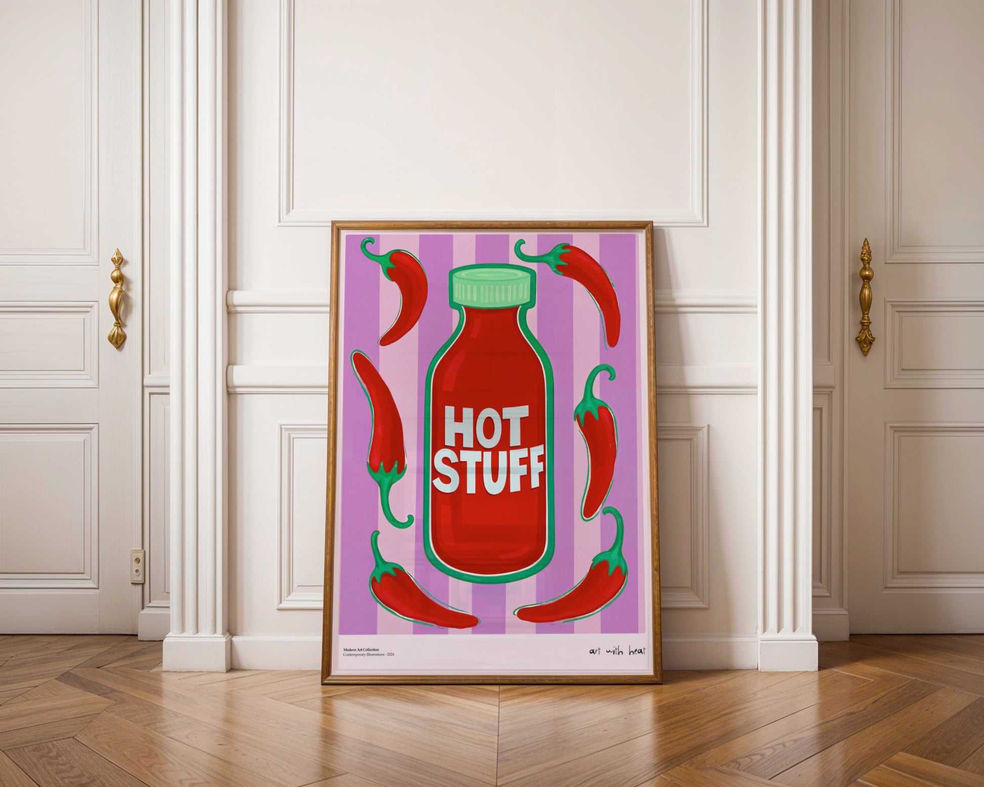 Plakat Hot Stuff, Art with Heat, modernizm, sztuka współczesna