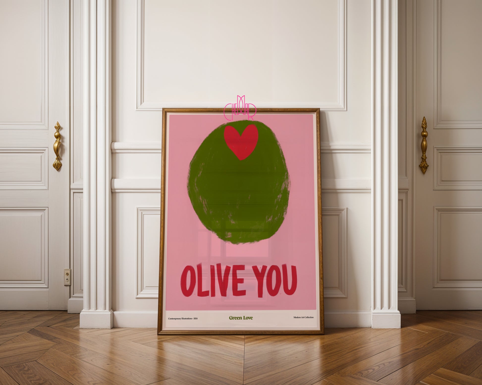 Plakat „Olive You” – Słodkie Wyznanie w Stylu Modern Art!