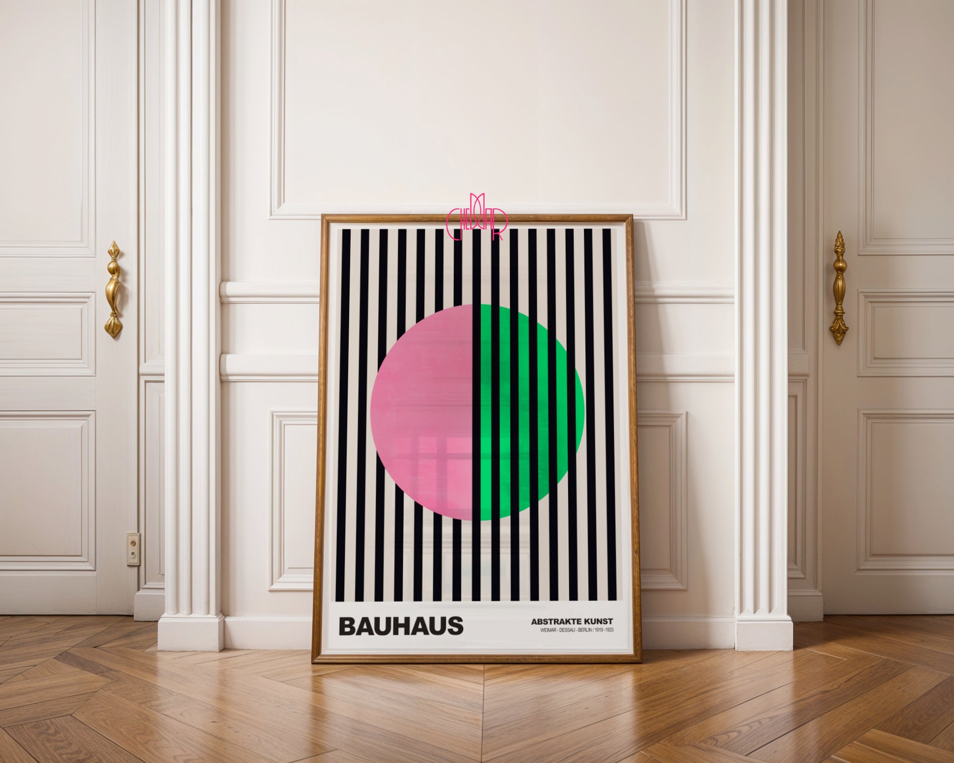 Pulsacja Linii: Chromatic Split – Bauhaus, Abstract Vertical Vision