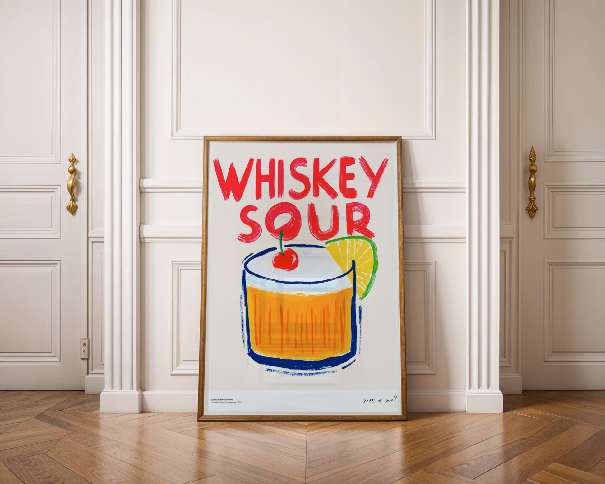 Plakat „Whiskey Sour” – Klasyka z radosnym twistem!