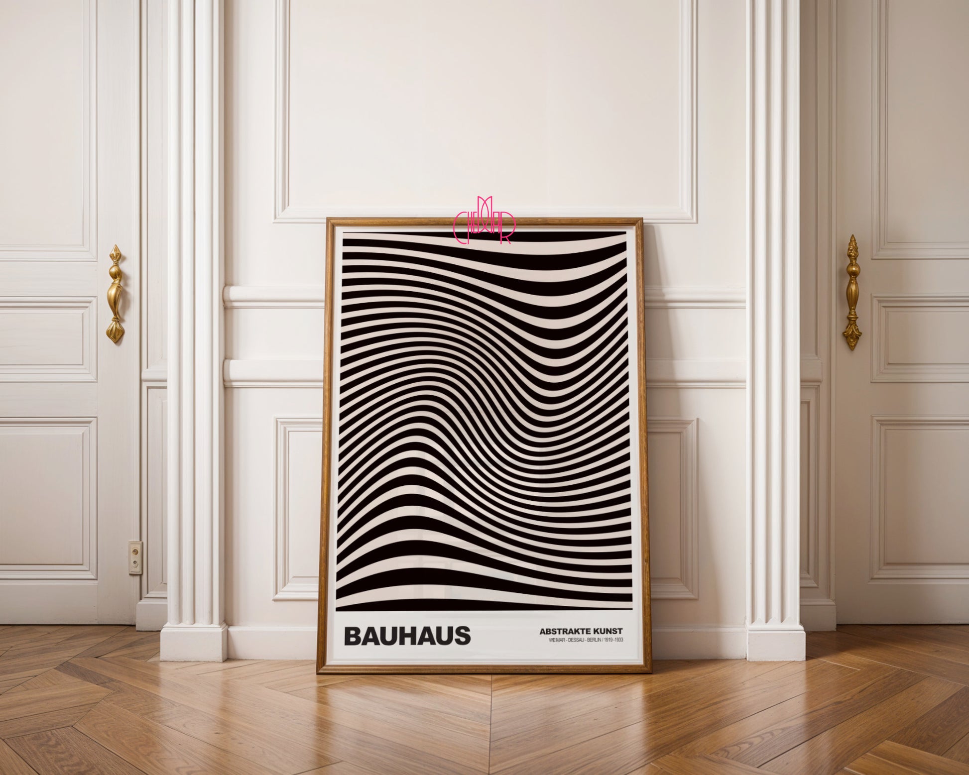 Neonowa Harmonia: Concentric Vibrance – Bauhaus, Abstract Striped Vision