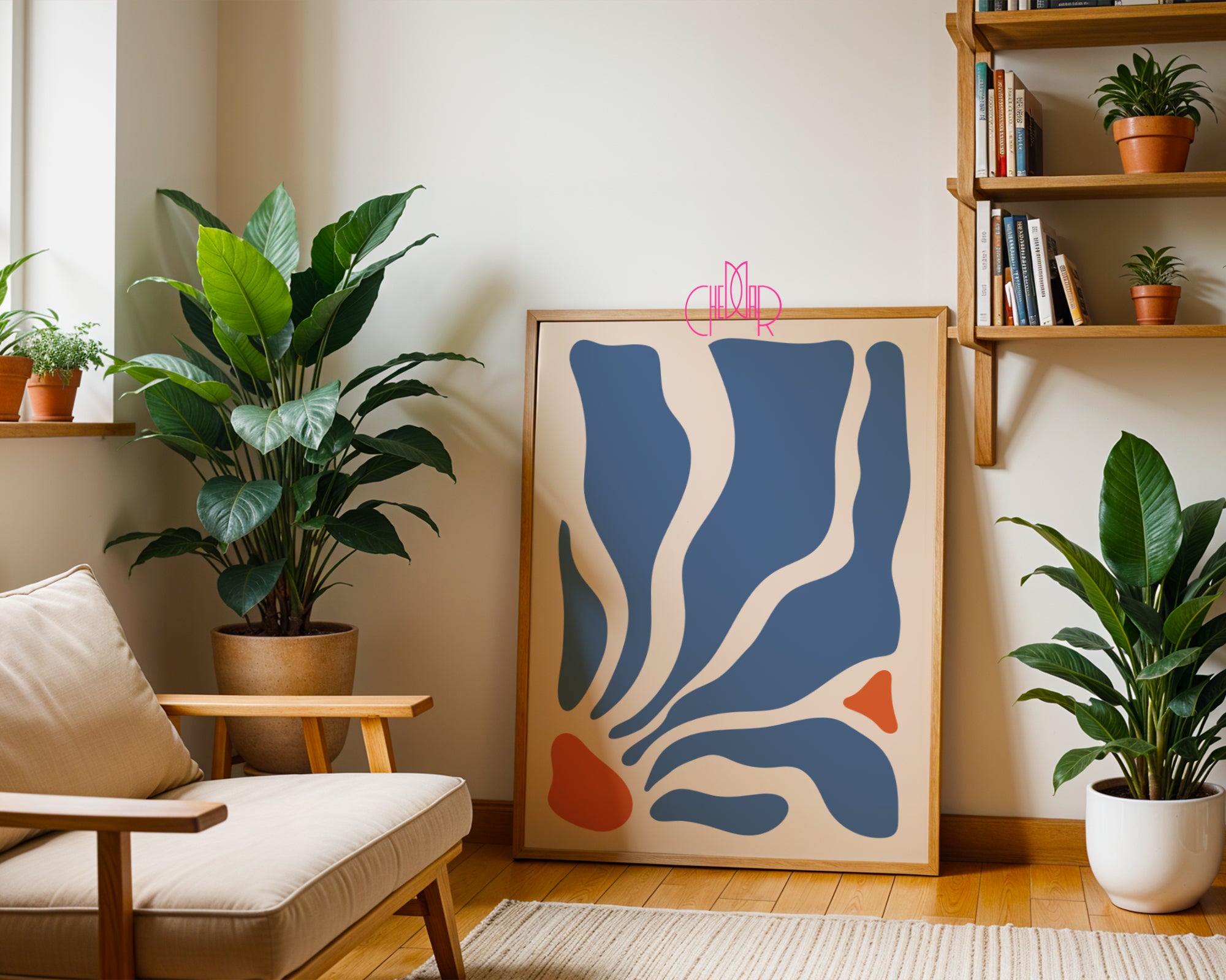 Zestaw Boho Abstract – Organiczne Formy i Śródziemnomorski Błękit