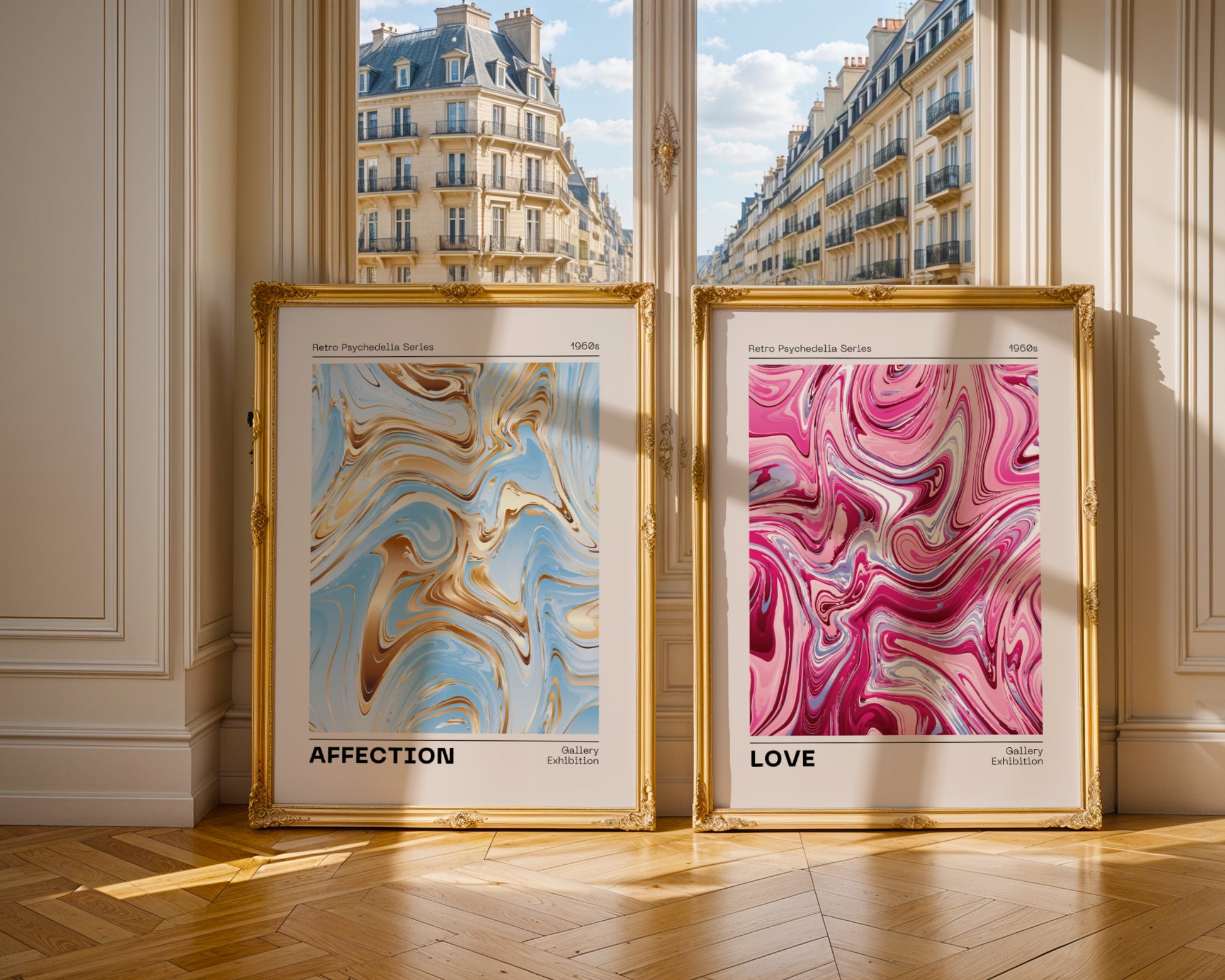 Zestaw plakatów Miłość i sympatia, sztuka abstrakcyjna, współczesna