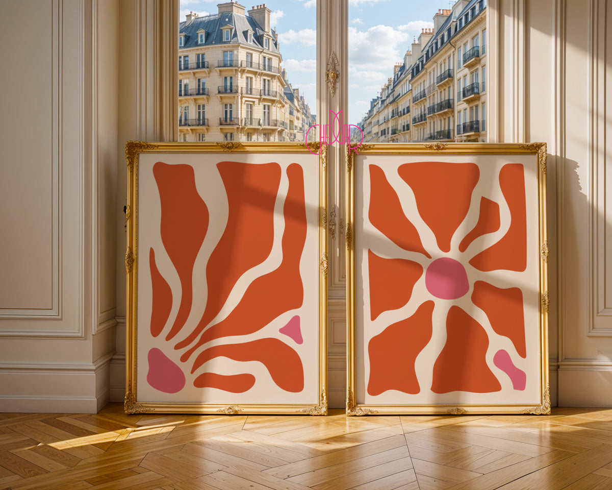 Zestaw Boho Abstract – Abstract Terracotta Floral