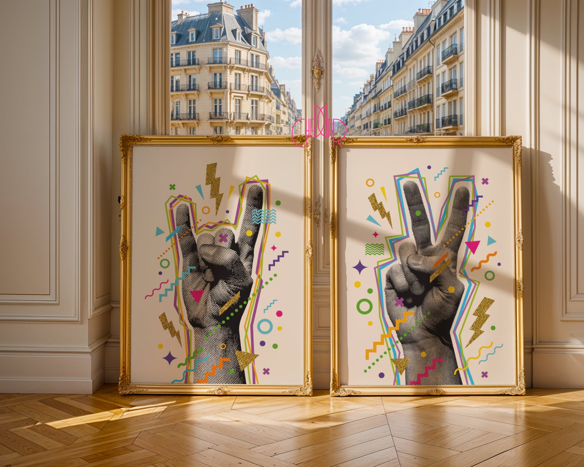 Retro Pop-Art Set – Rock & Peace Gestures