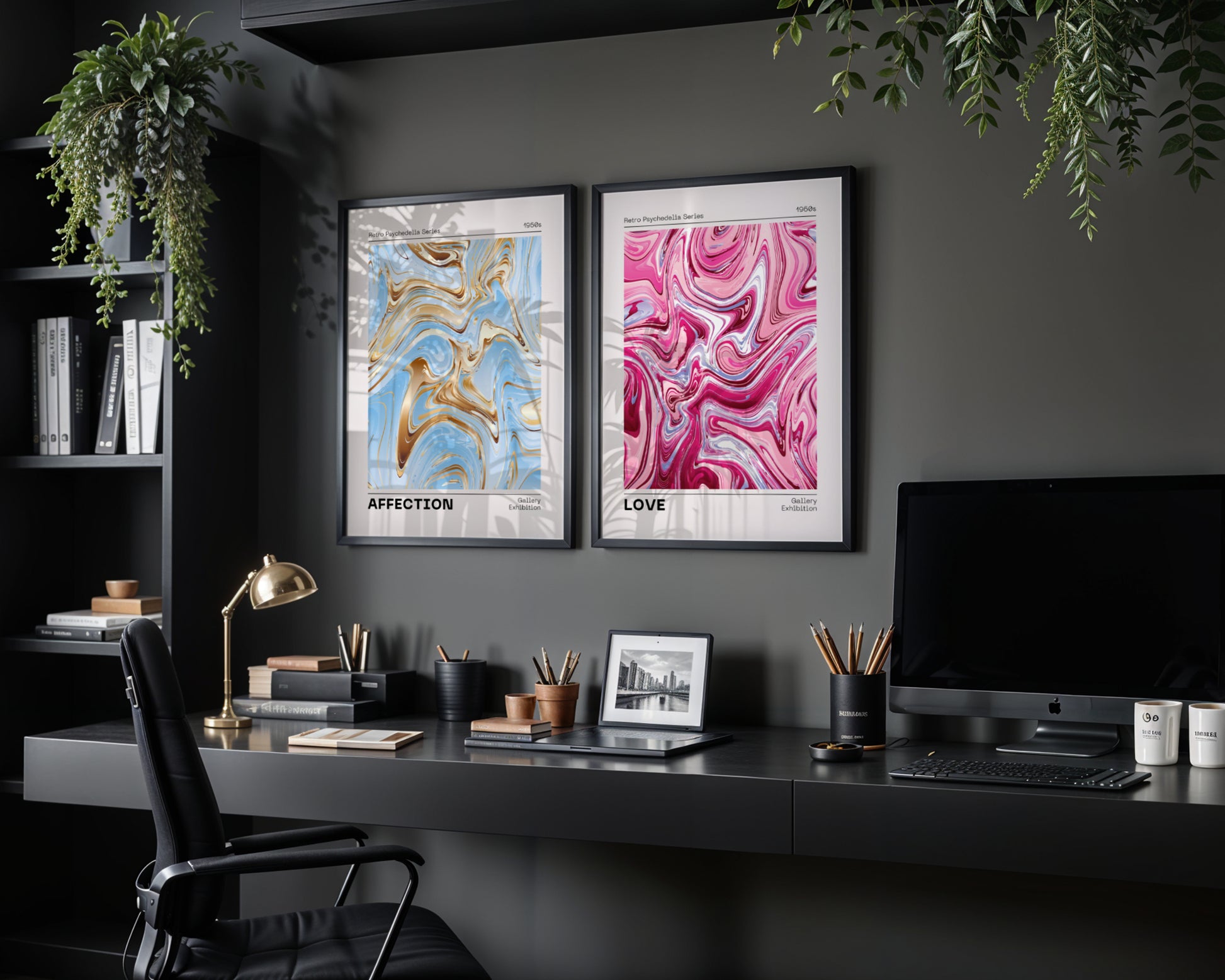 Zestaw plakatów Miłość i sympatia, sztuka abstrakcyjna, współczesna