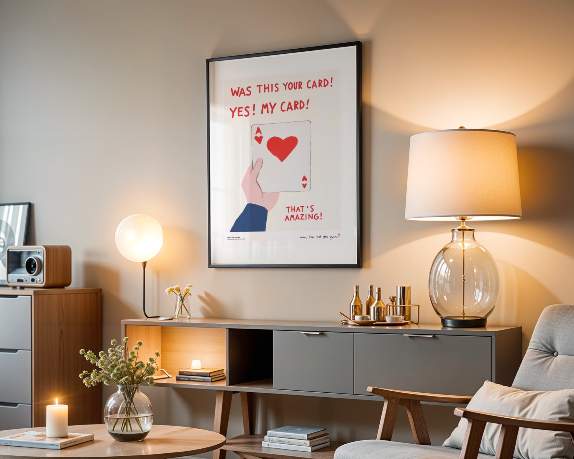 Plakat Amazing Card, Ace of Hearts, modernizm, sztuka współczesna