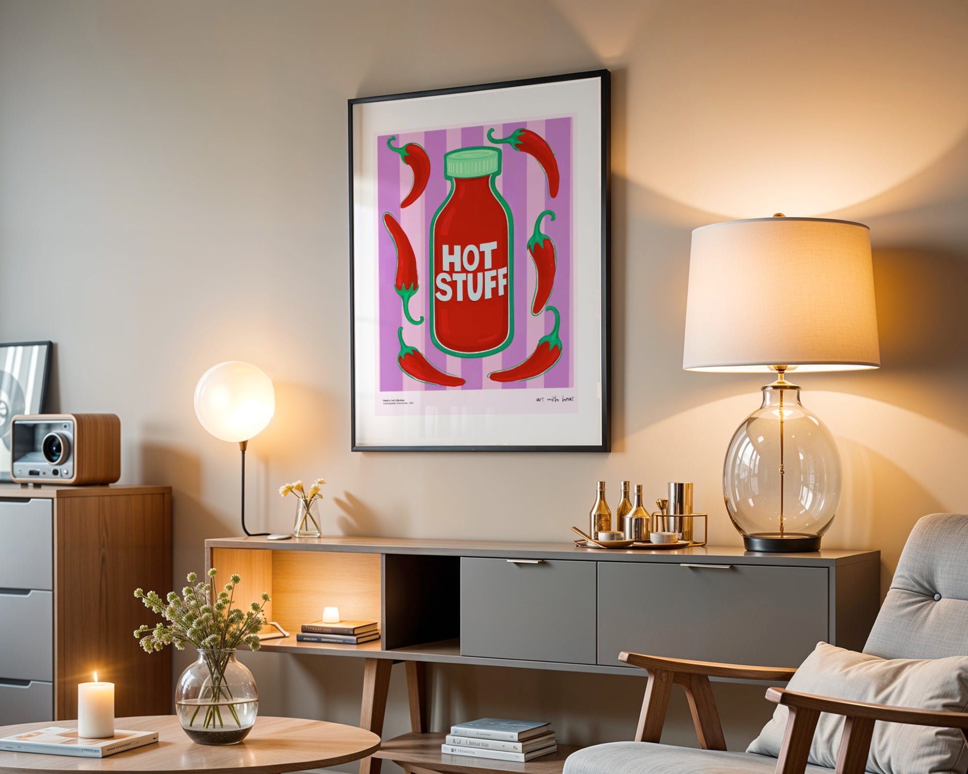 Plakat Hot Stuff, Art with Heat, modernizm, sztuka współczesna