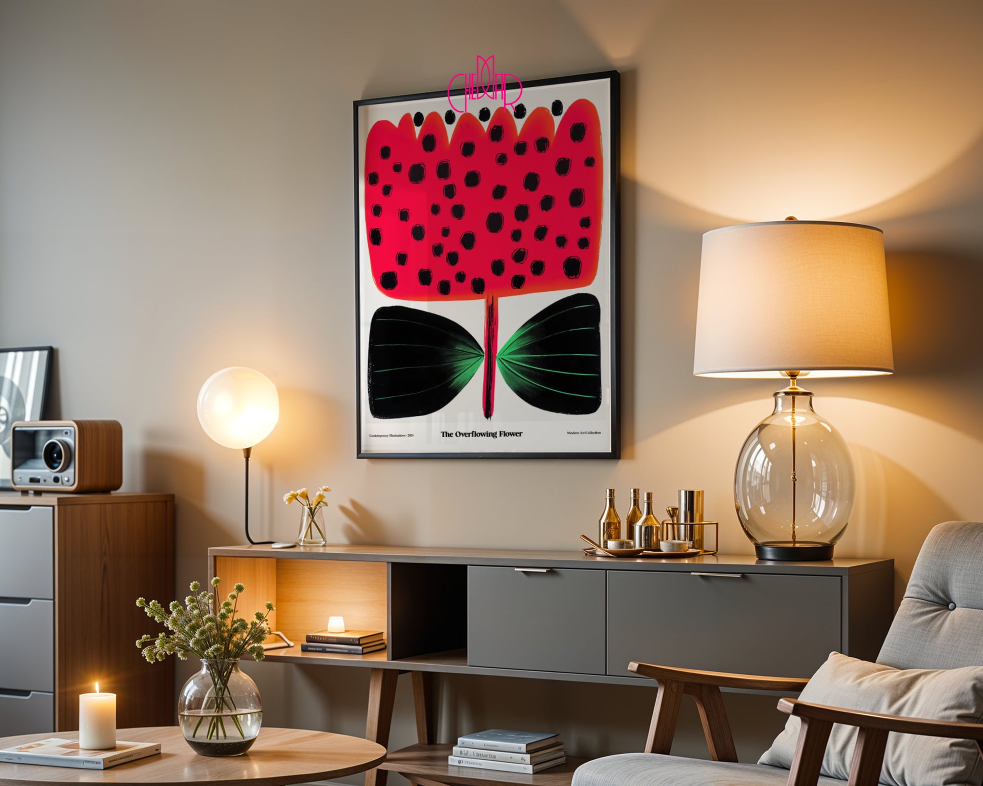 Plakat „Overlowing Flower”, rozkwitający kwiat