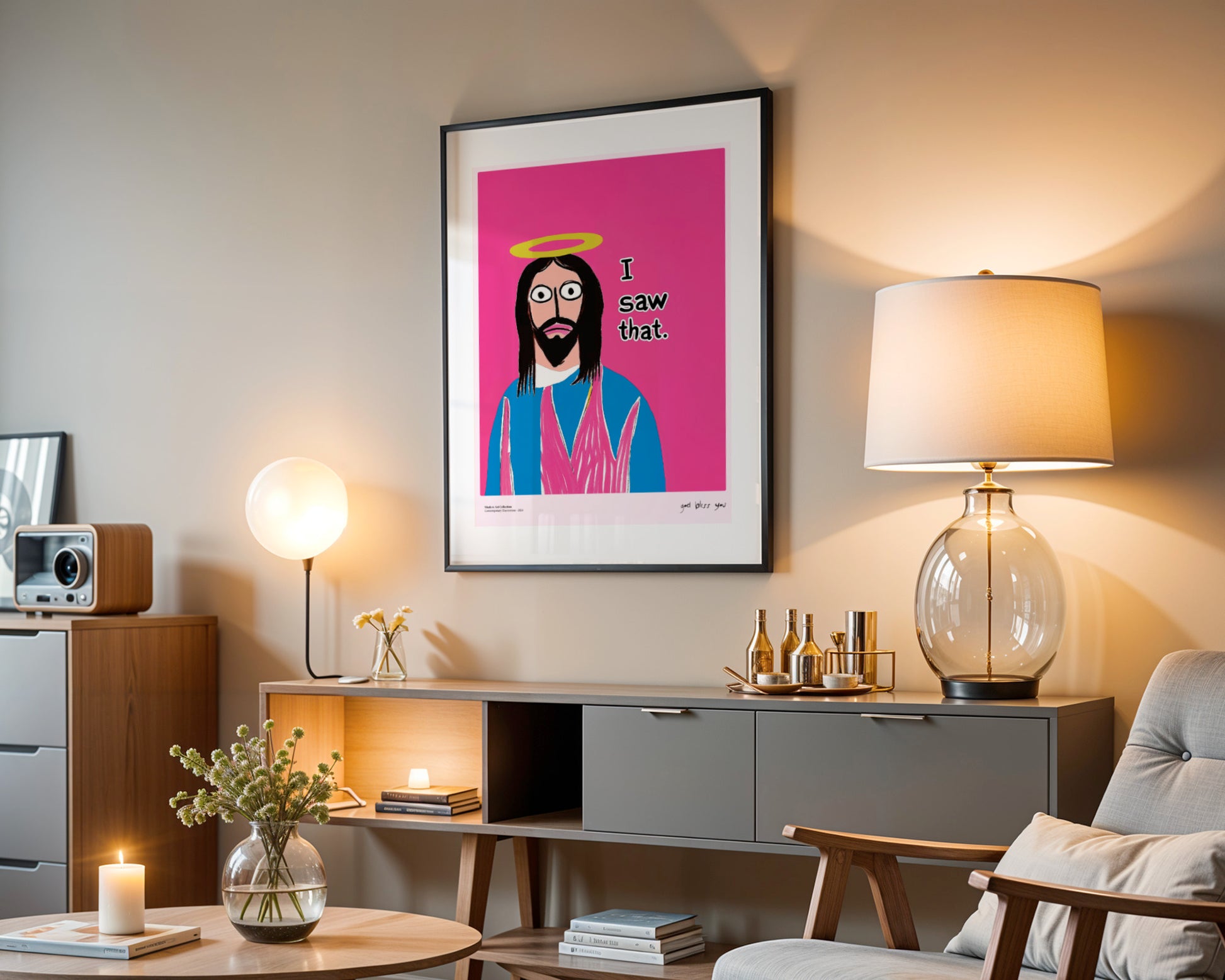 Plakat I Saw That, Jesus Art, modernizm, sztuka współczesna