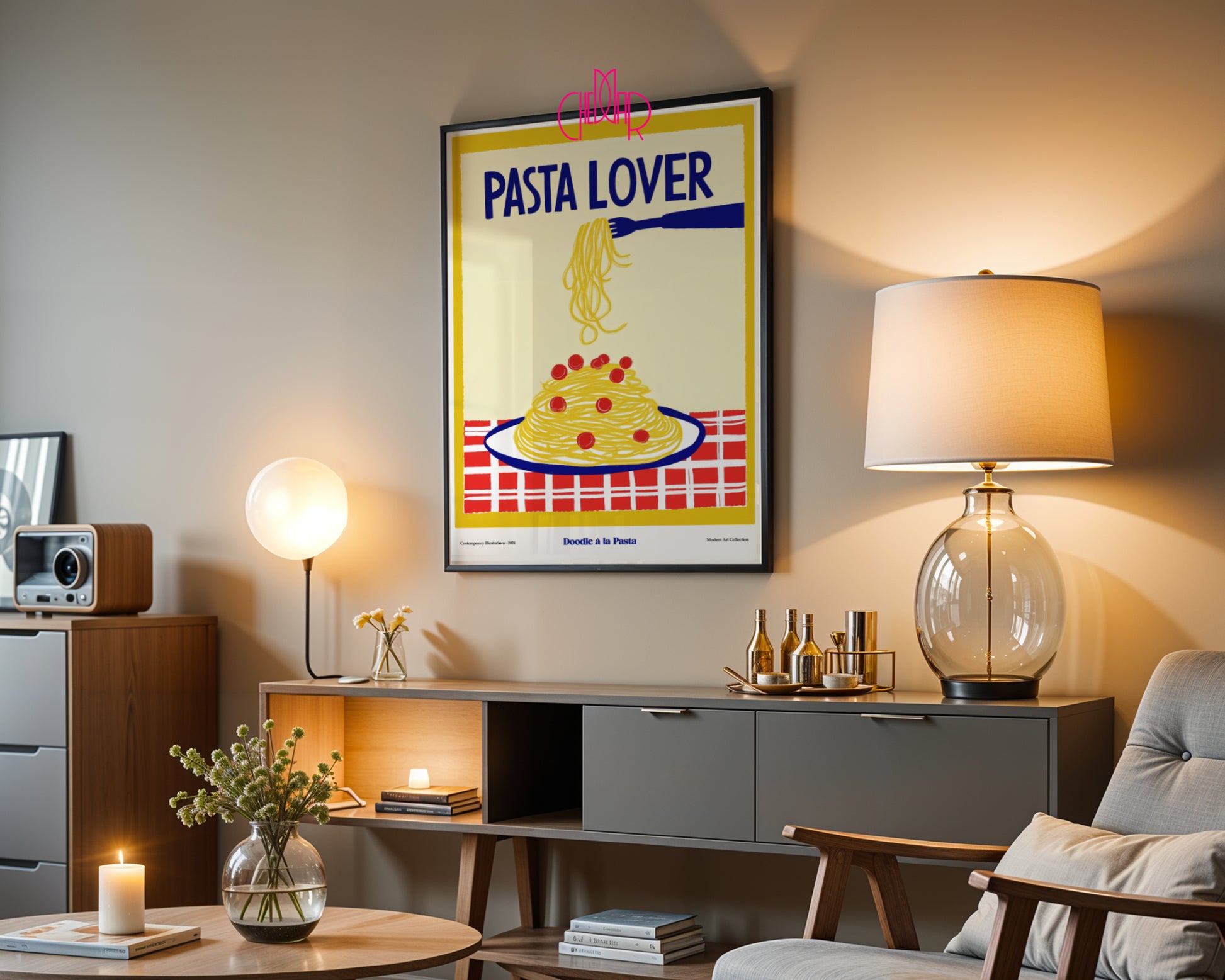 Plakat modernistyczny Pasta Lover, Galeria Sztuki Współczesnej