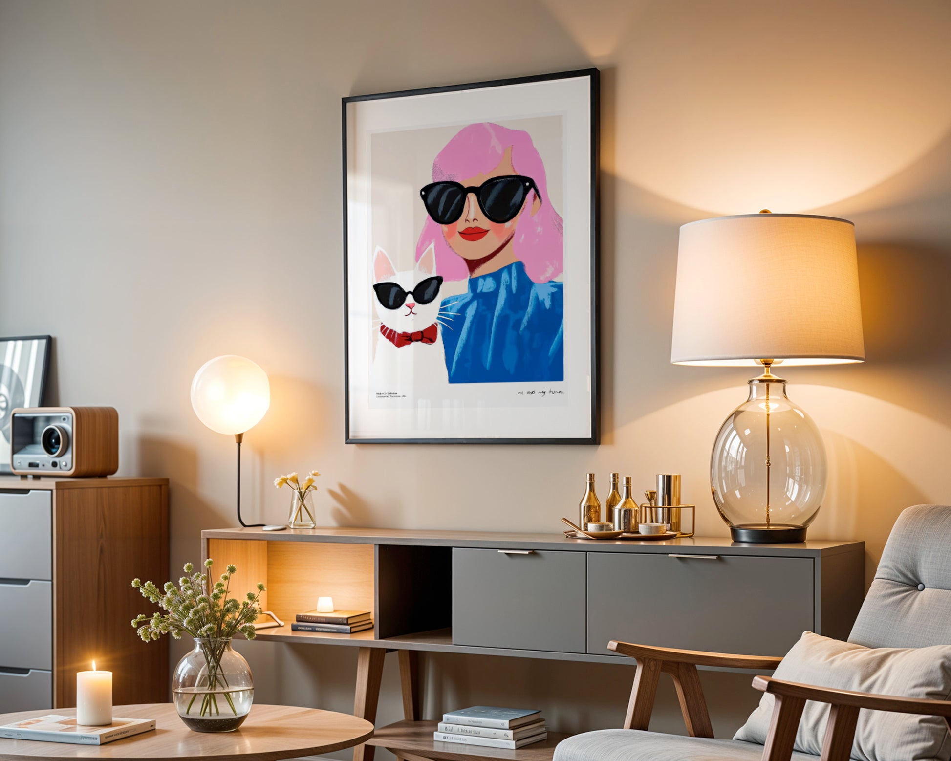 Plakat „Me and My Human” – Stylowy duet, który skradnie Twoje serce!