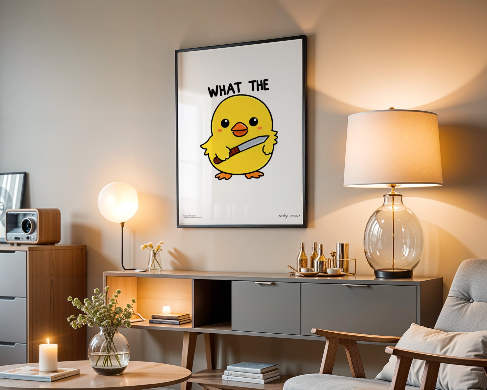 Plakat What the Duck, Totally Serious, modernizm, sztuka współczesna