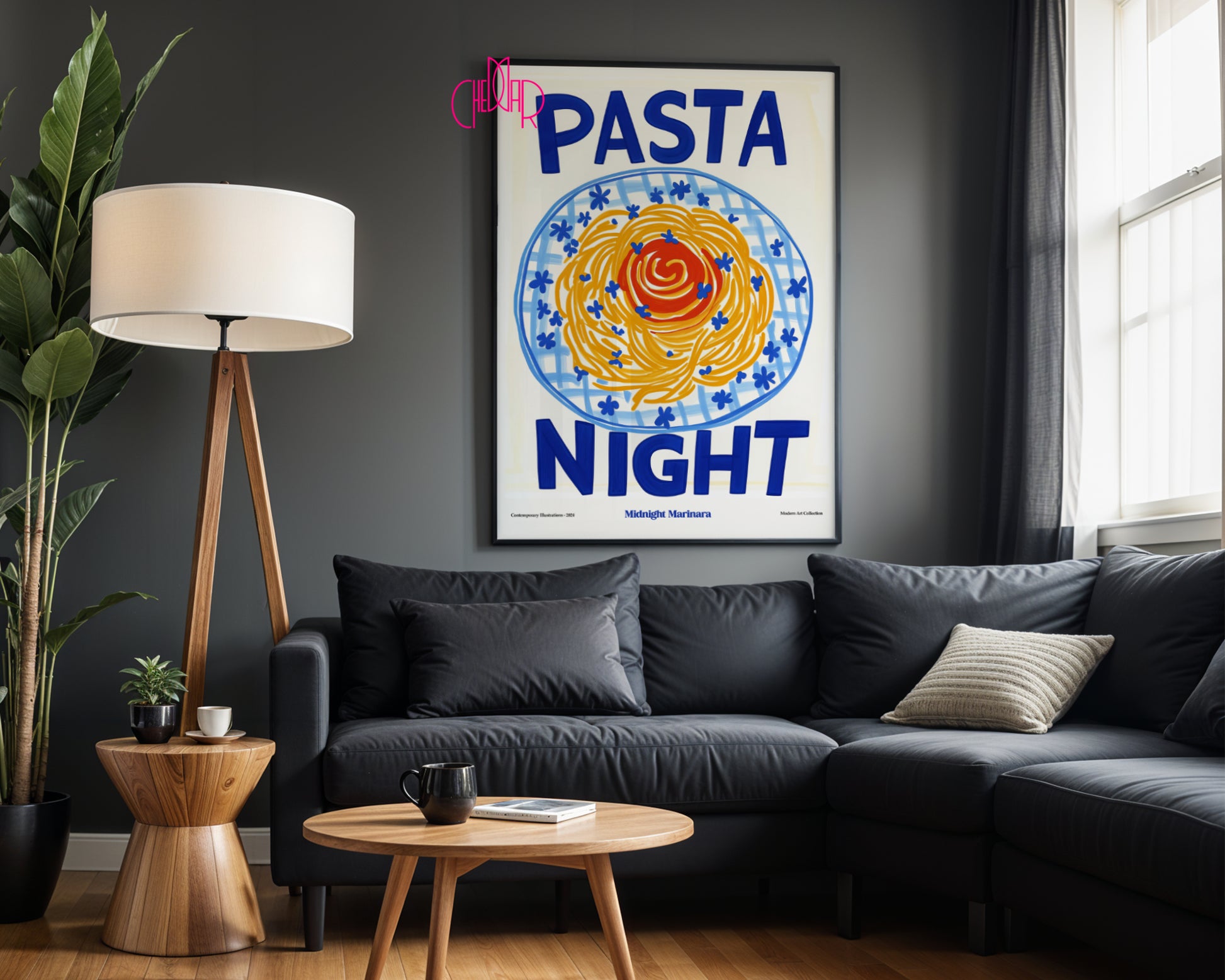 Plakat modernistyczny Pasta Night, Galeria Sztuki Współczesnej