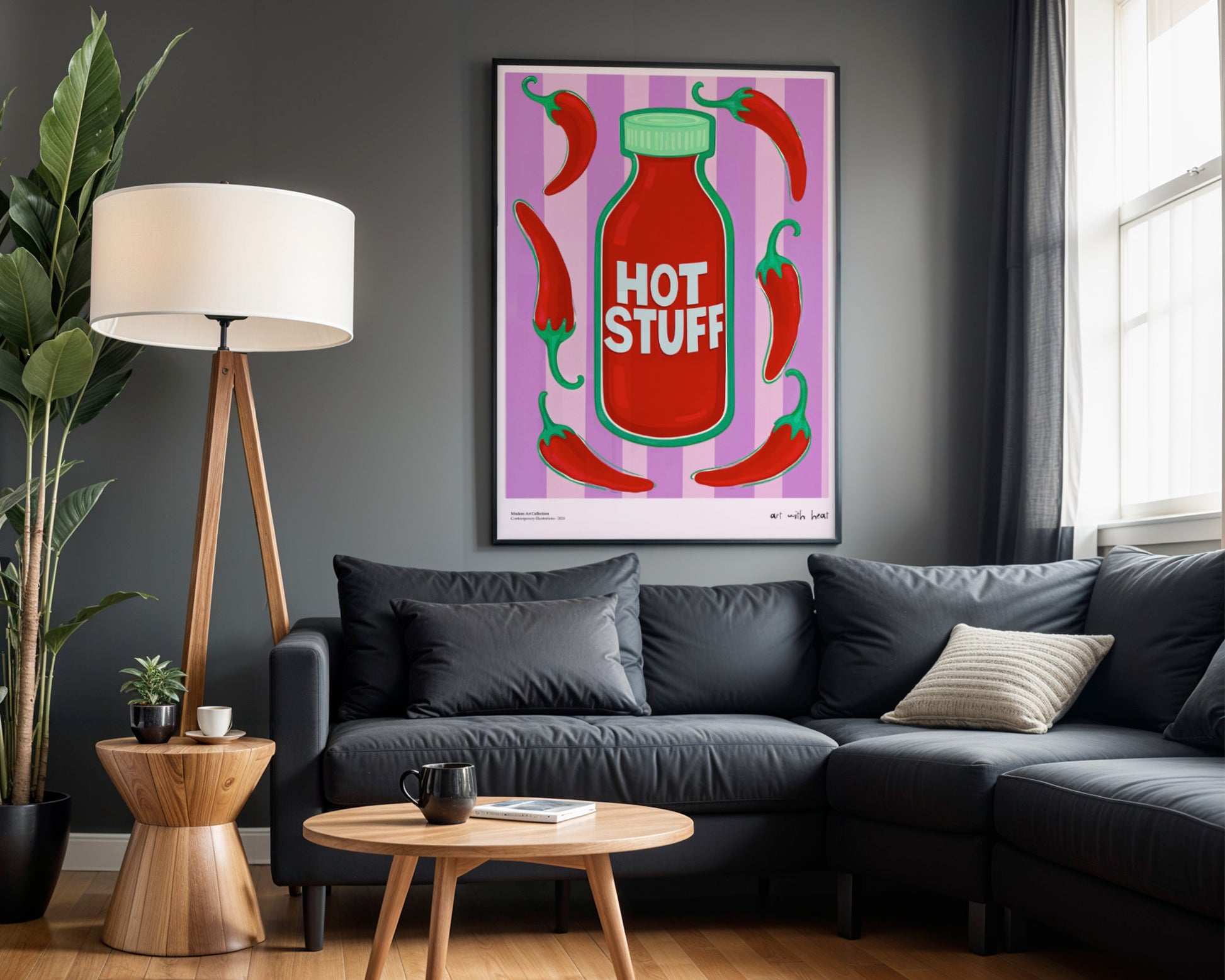 Plakat Hot Stuff, Art with Heat, modernizm, sztuka współczesna