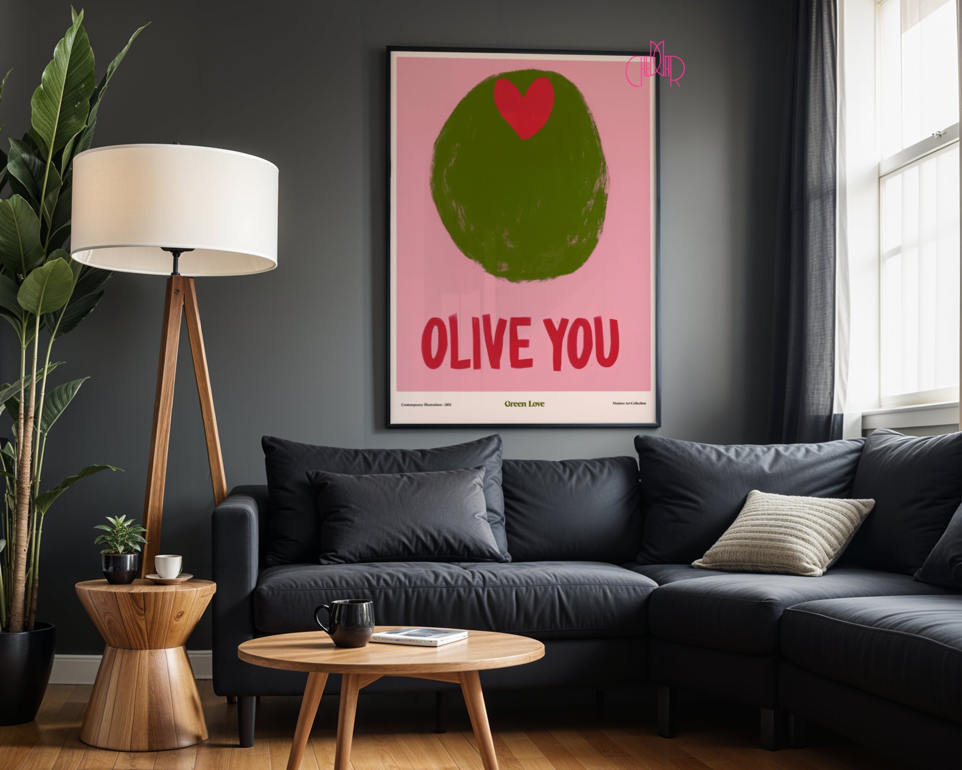 Plakat „Olive You” – Słodkie Wyznanie w Stylu Modern Art!