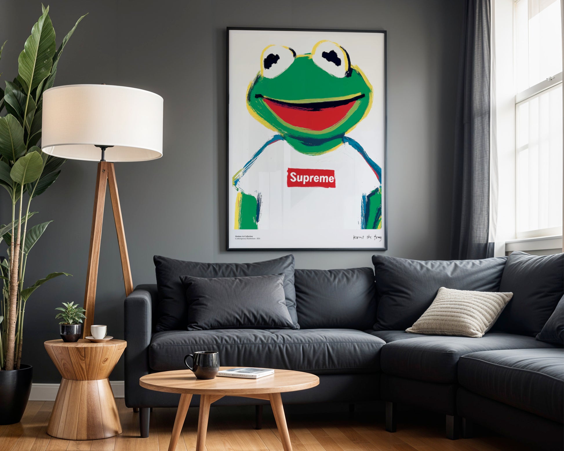 Plakat Kermit the Frog, Supreme Streetwear, modernizm, sztuka współczesna