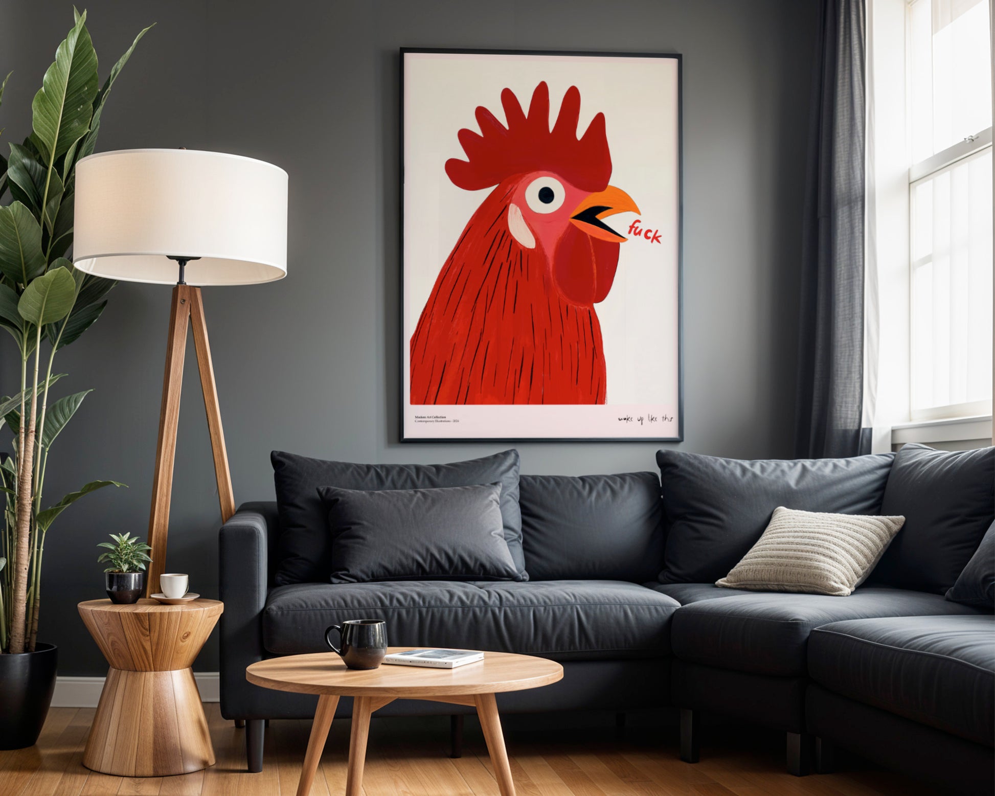Plakat Woke Up Like This, Rooster Art, modernizm, sztuka współczesna