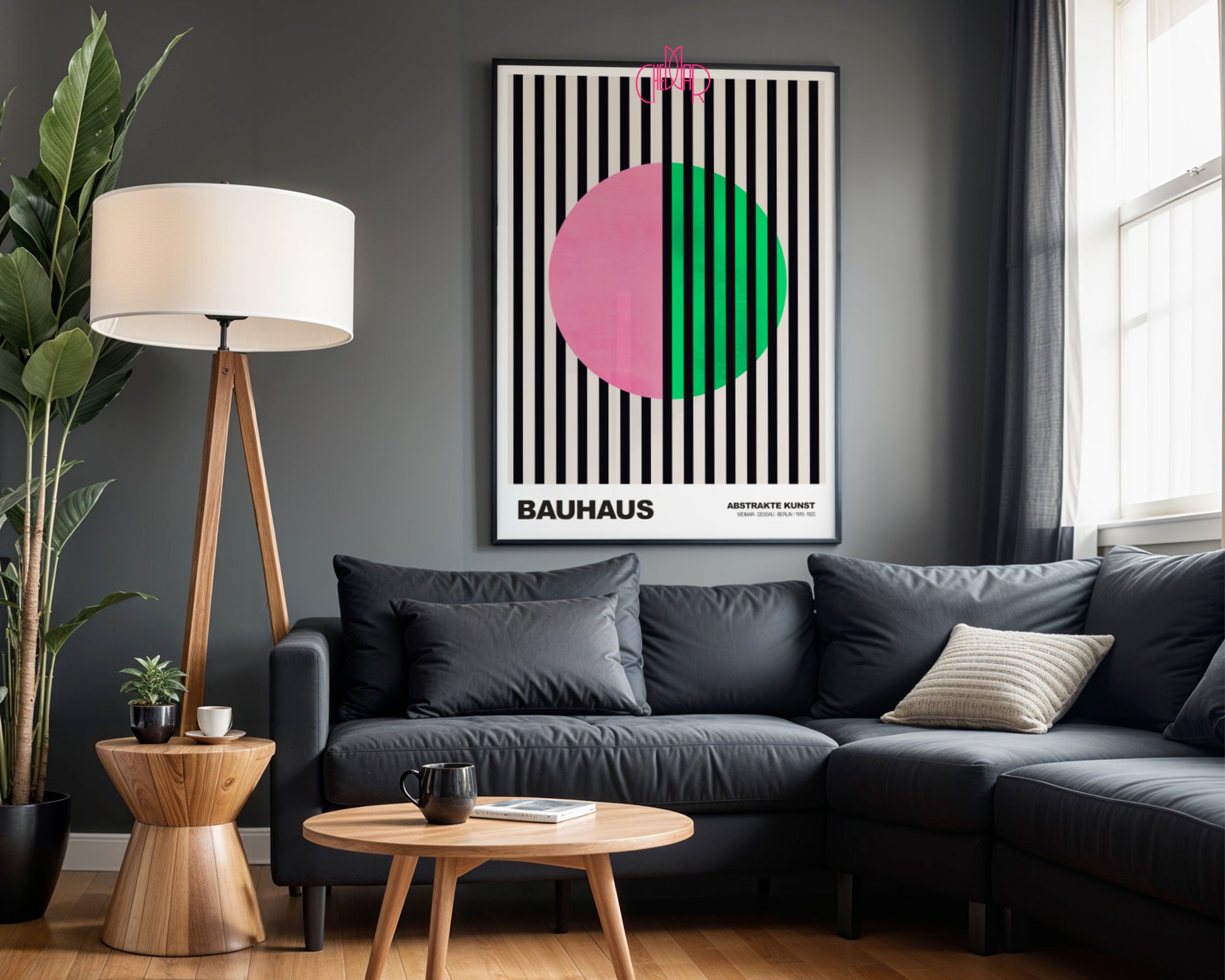 Pulsacja Linii: Chromatic Split – Bauhaus, Abstract Vertical Vision