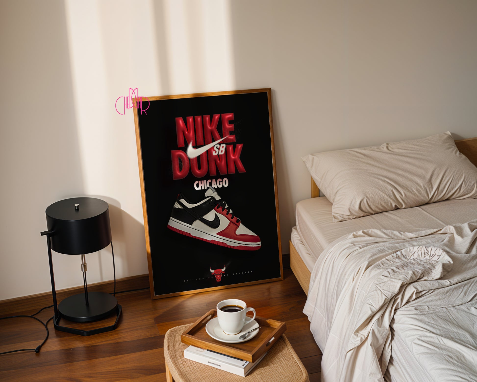 Plakat Nike Dunk SB Chicago, sneakersy, sztuka nowoczesna, streetwear