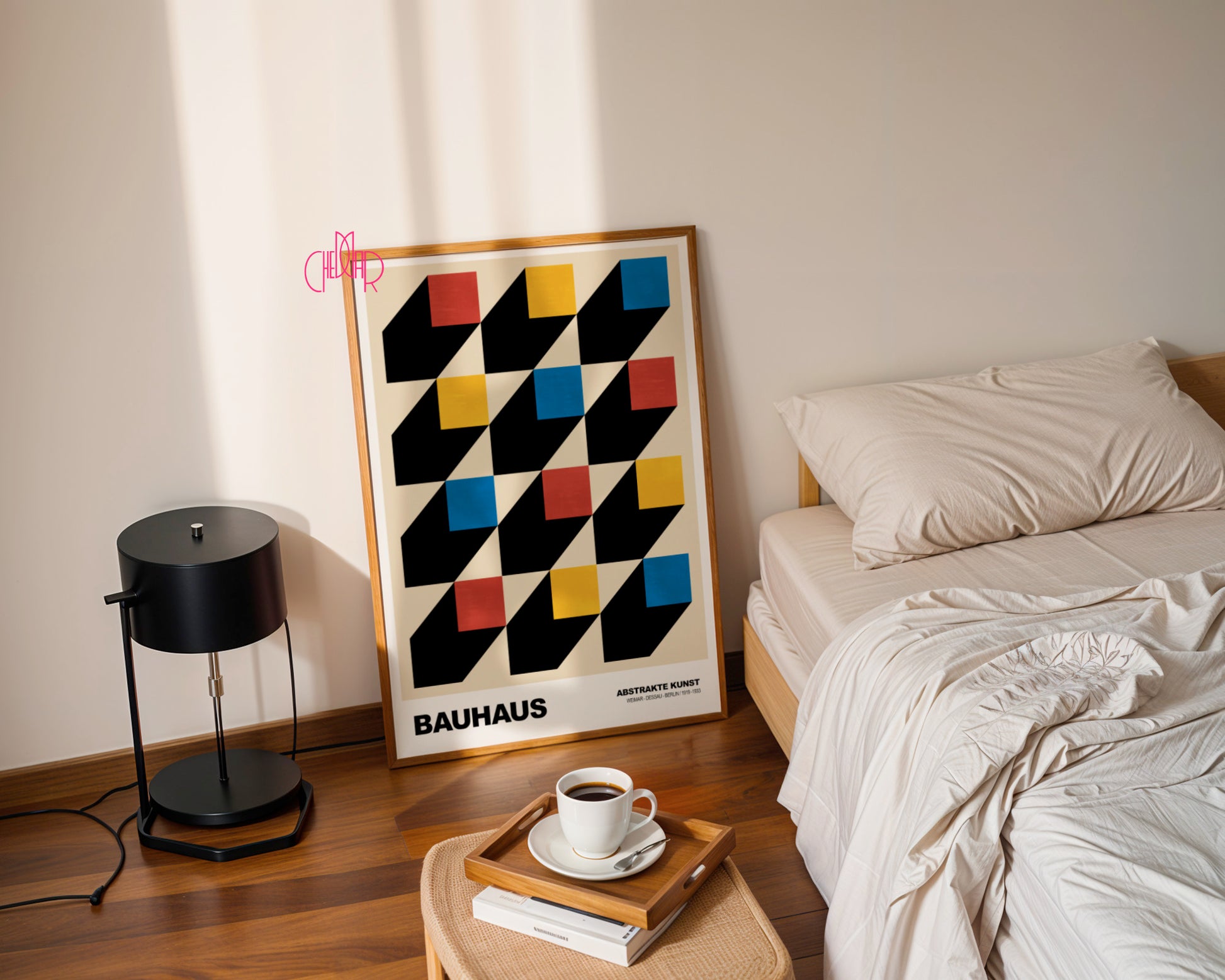 Geometryczny Labirynt: 3D Isometric Cubes – Bauhaus, Abstract Color Rhythm
