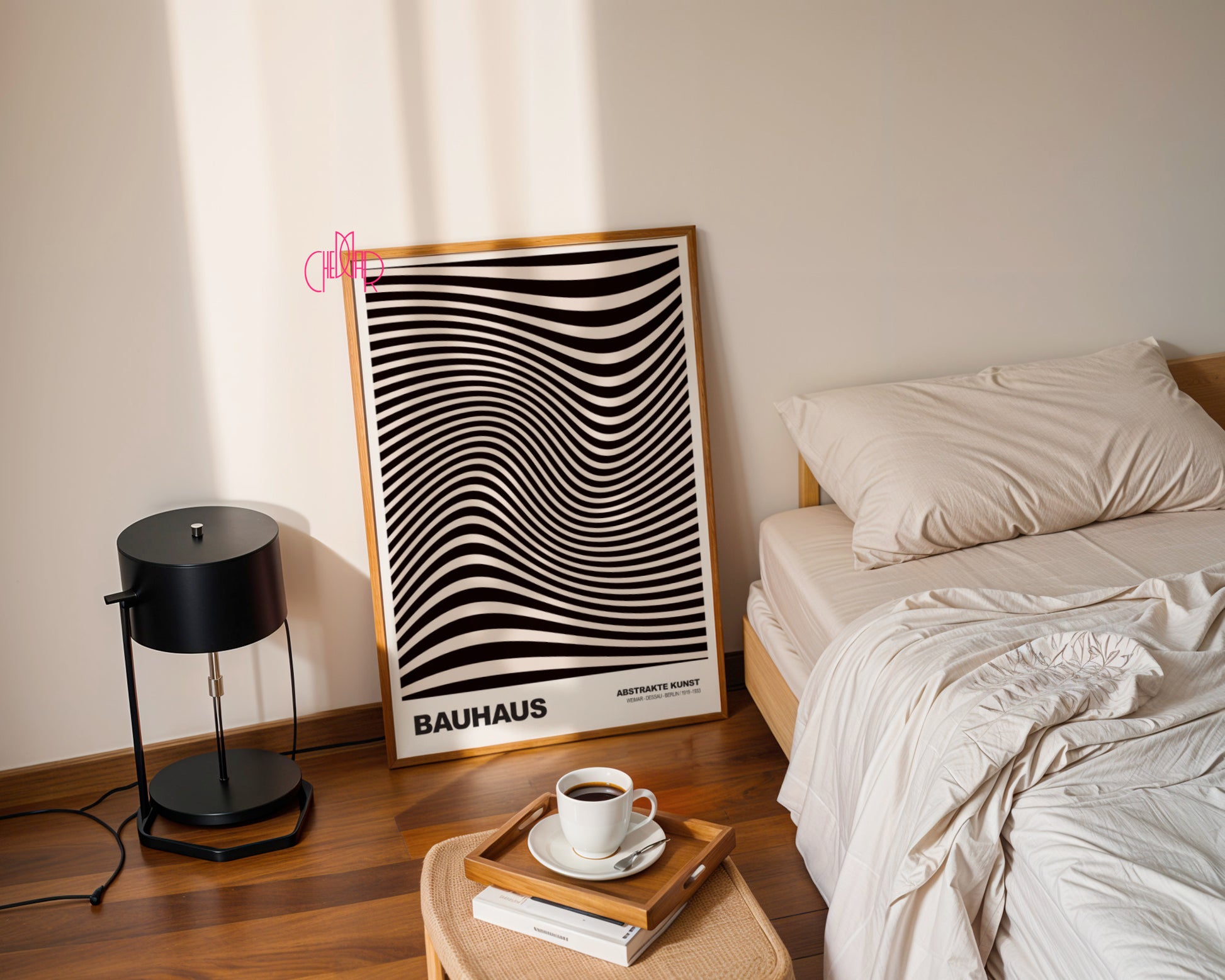 Neonowa Harmonia: Concentric Vibrance – Bauhaus, Abstract Striped Vision