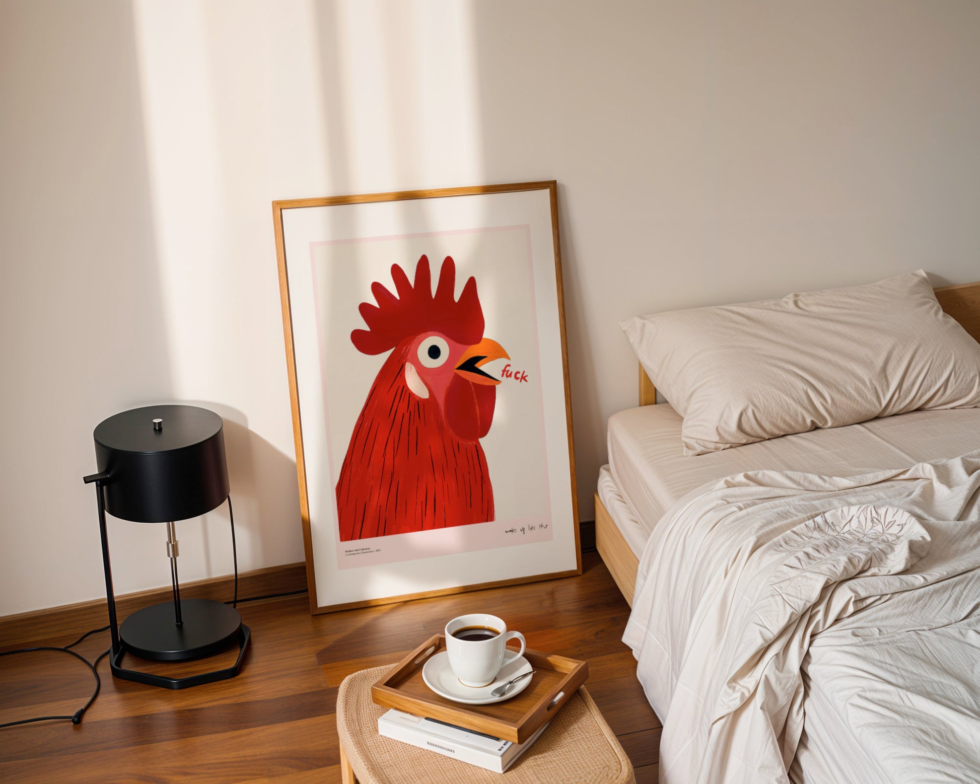 Plakat Woke Up Like This, Rooster Art, modernizm, sztuka współczesna