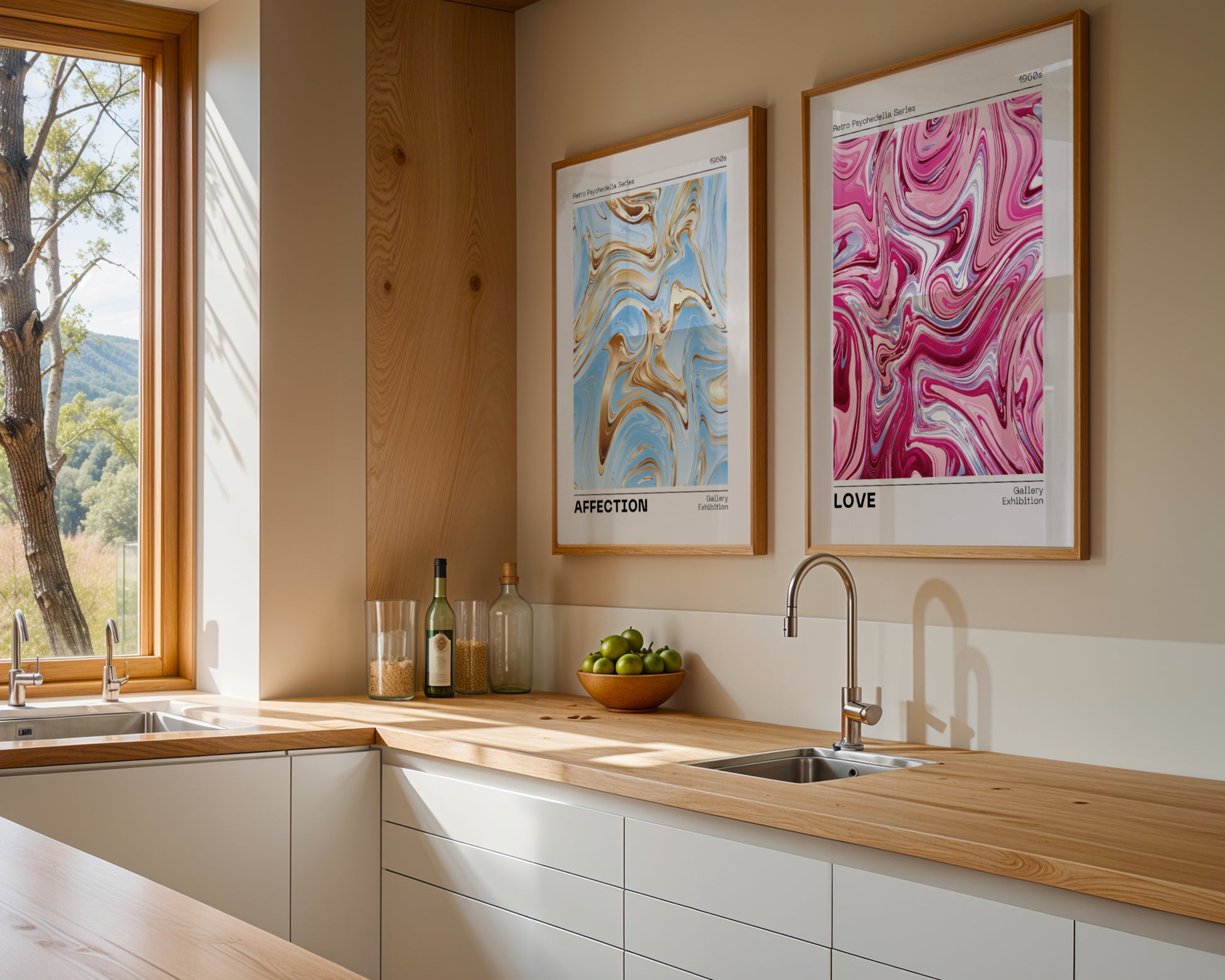 Zestaw plakatów Miłość i sympatia, sztuka abstrakcyjna, współczesna