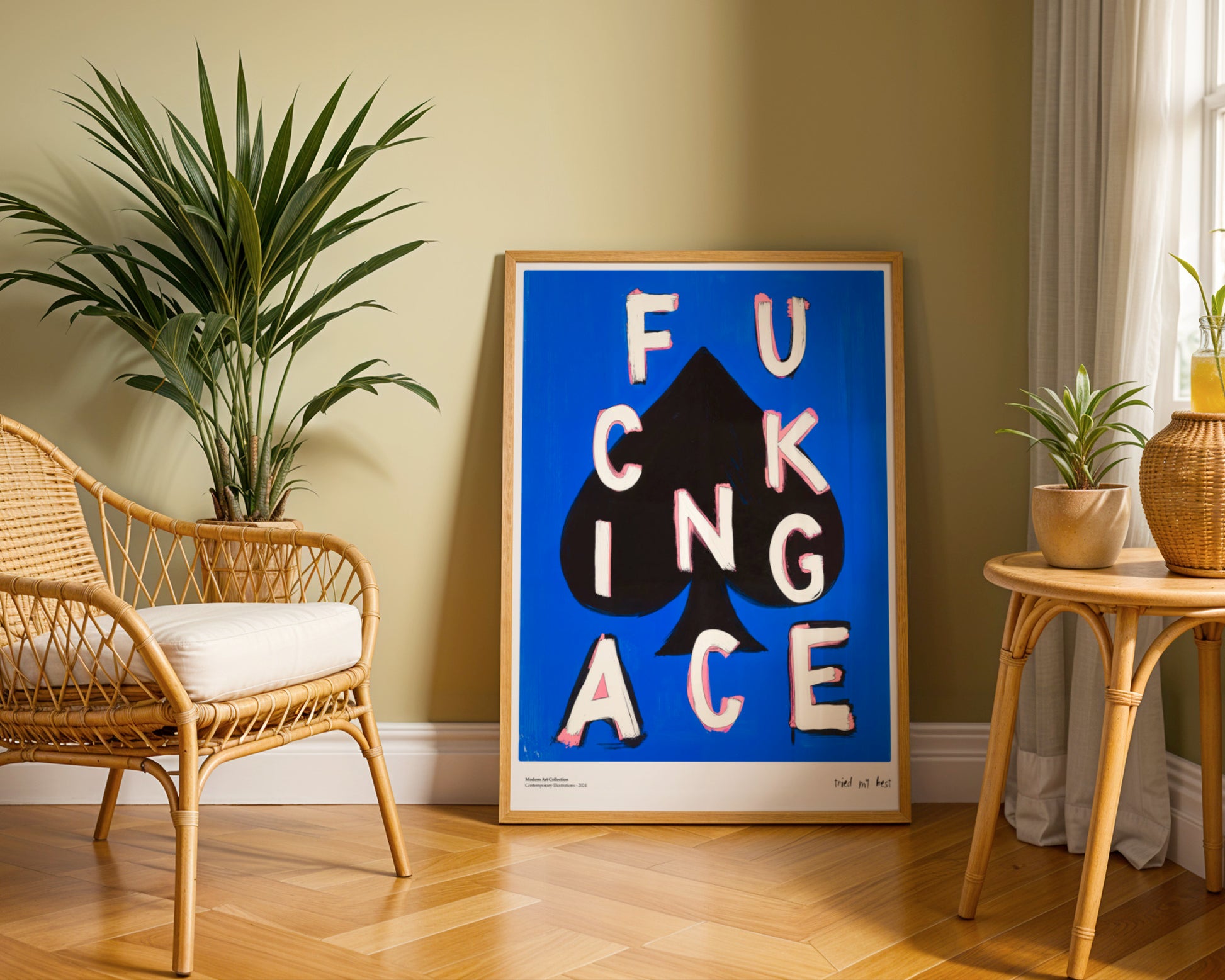 Plakat „Fucking Ace” – Zwycięski Akcent w Twoim Wnętrzu!