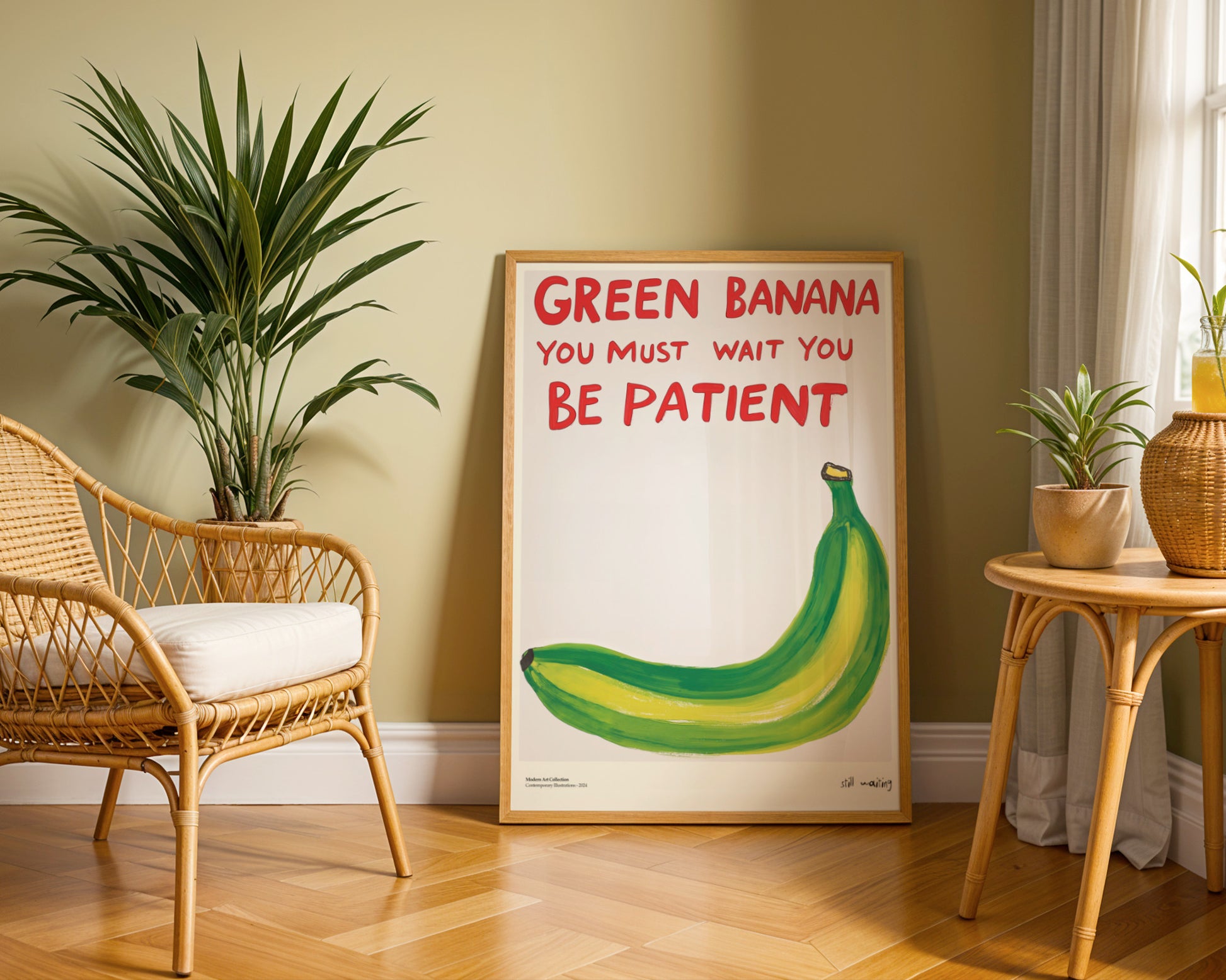 Plakat „Green Banana” – Stylowa Lekcja Cierpliwości w Twoim Domu!