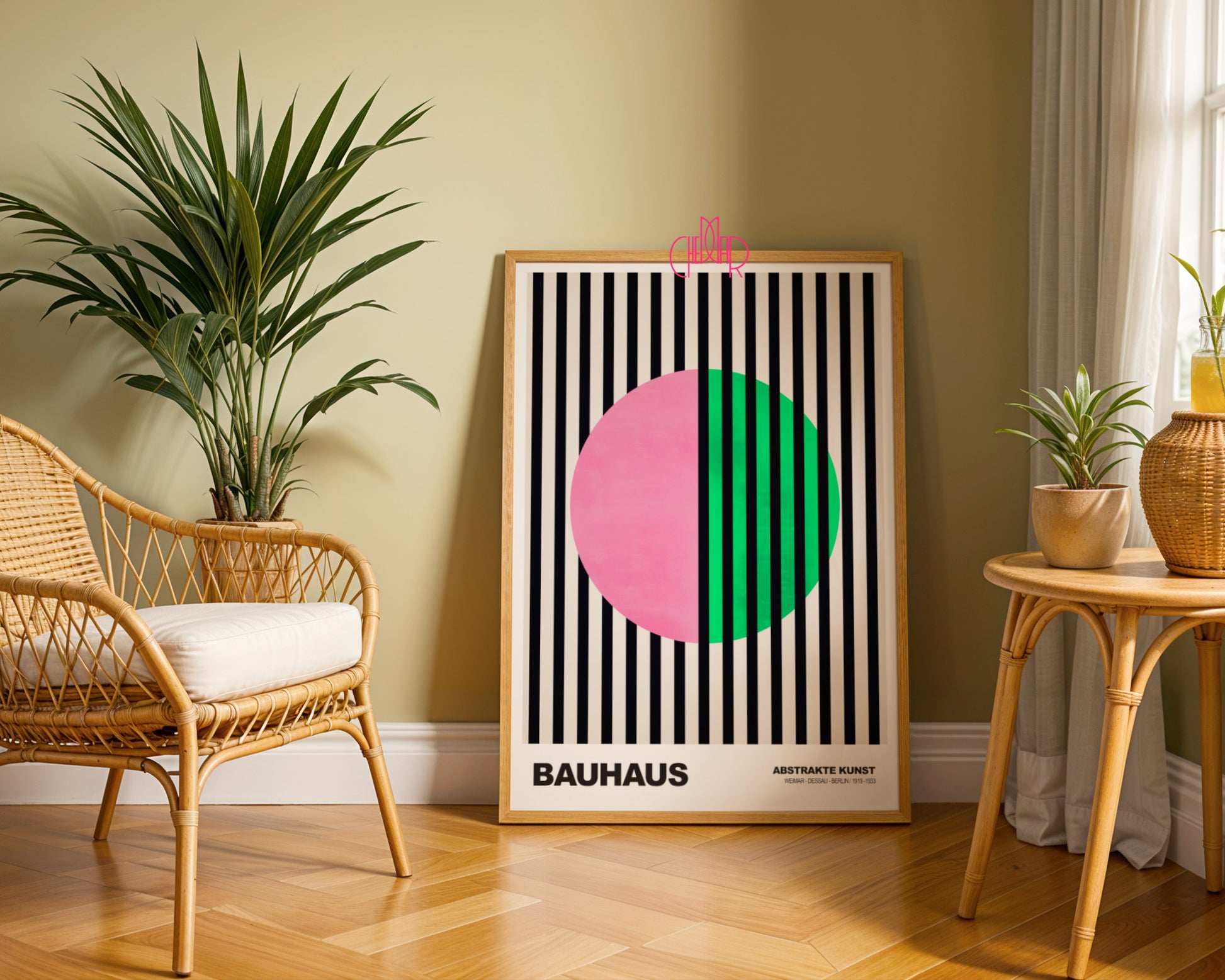 Pulsacja Linii: Chromatic Split – Bauhaus, Abstract Vertical Vision