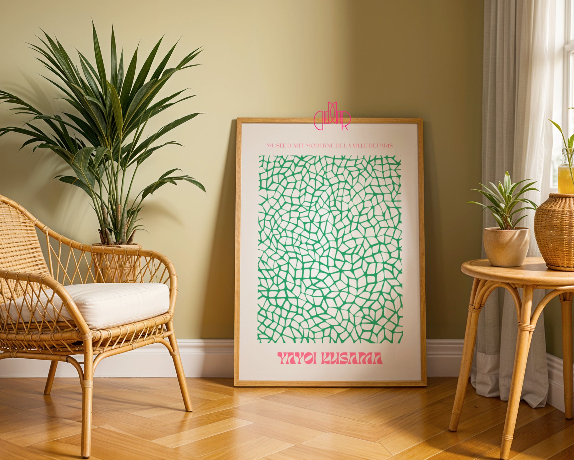 Plakat Yayoi Kusama, Green Infinity Nets, Contemporary Art Museum