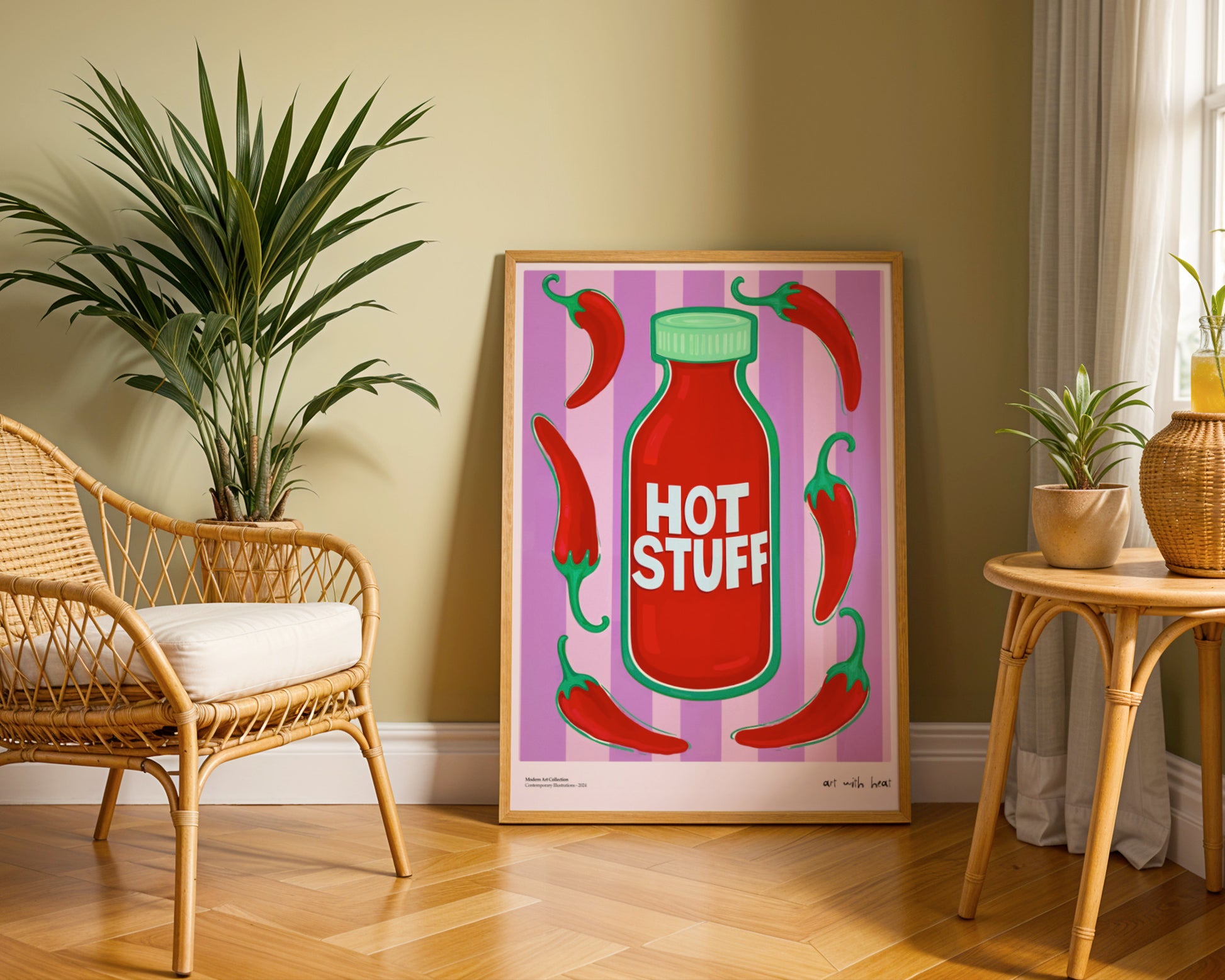 Plakat Hot Stuff, Art with Heat, modernizm, sztuka współczesna