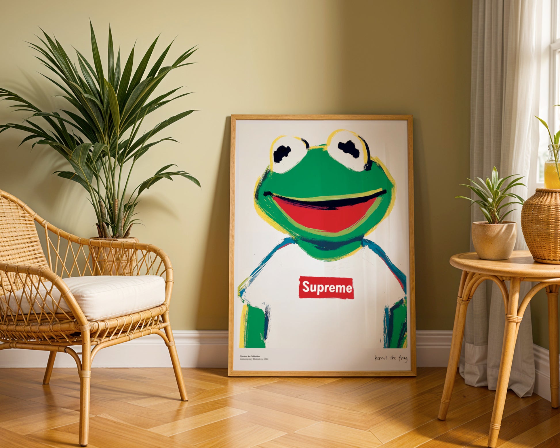 Plakat Kermit the Frog, Supreme Streetwear, modernizm, sztuka współczesna