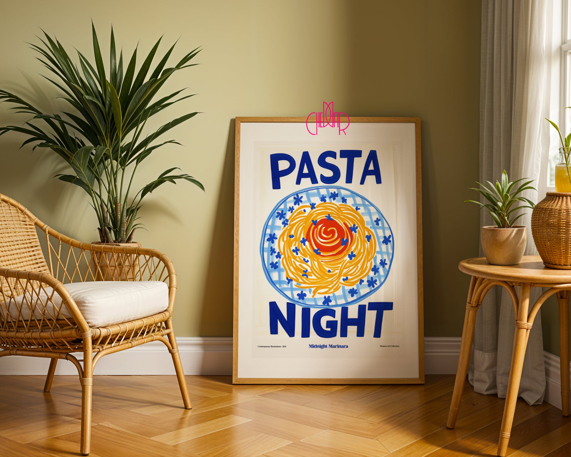 Plakat modernistyczny Pasta Night, Galeria Sztuki Współczesnej