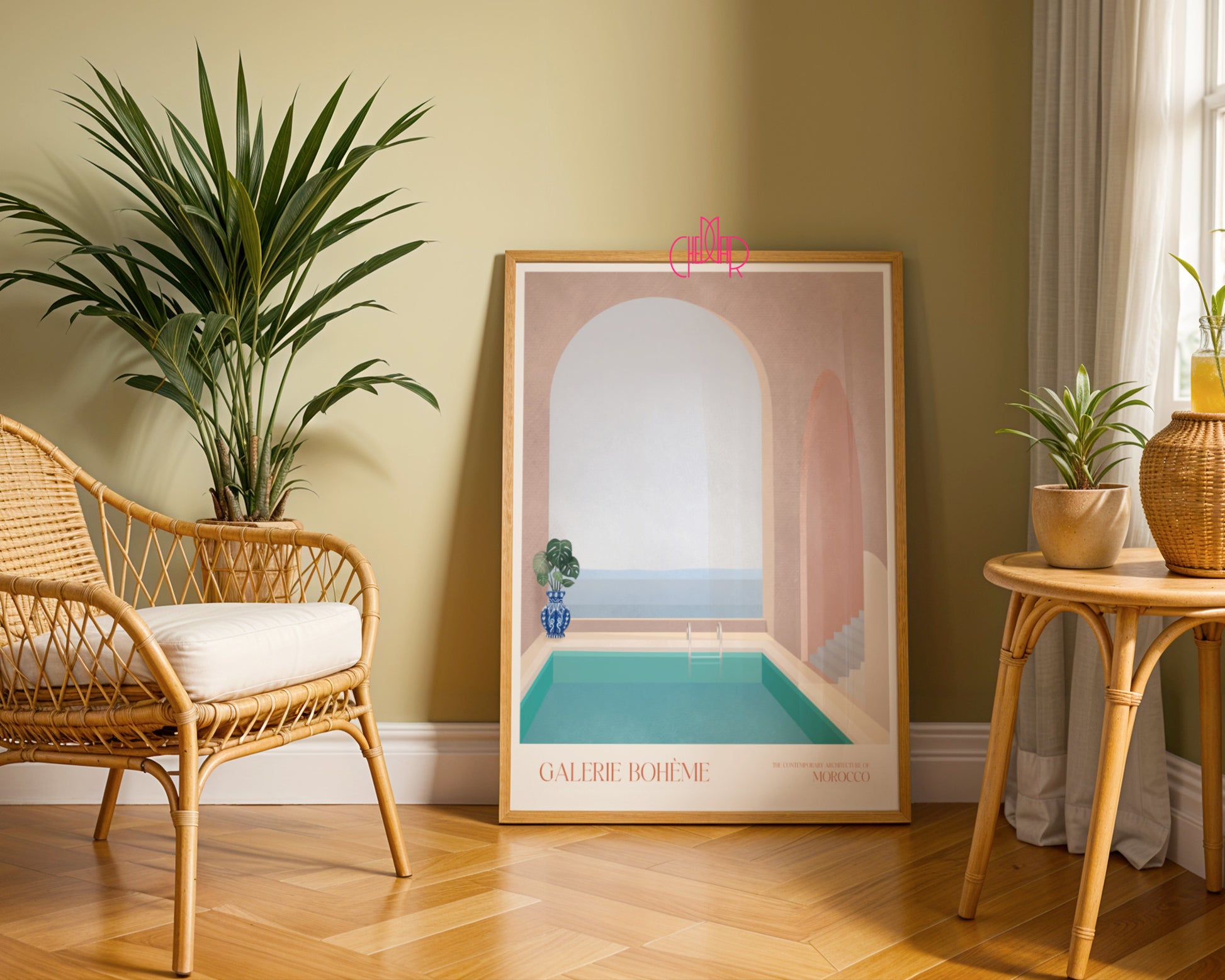 Plakat Blue Riad Pool, Galerie Bohème, Contemporary Art, Maroko