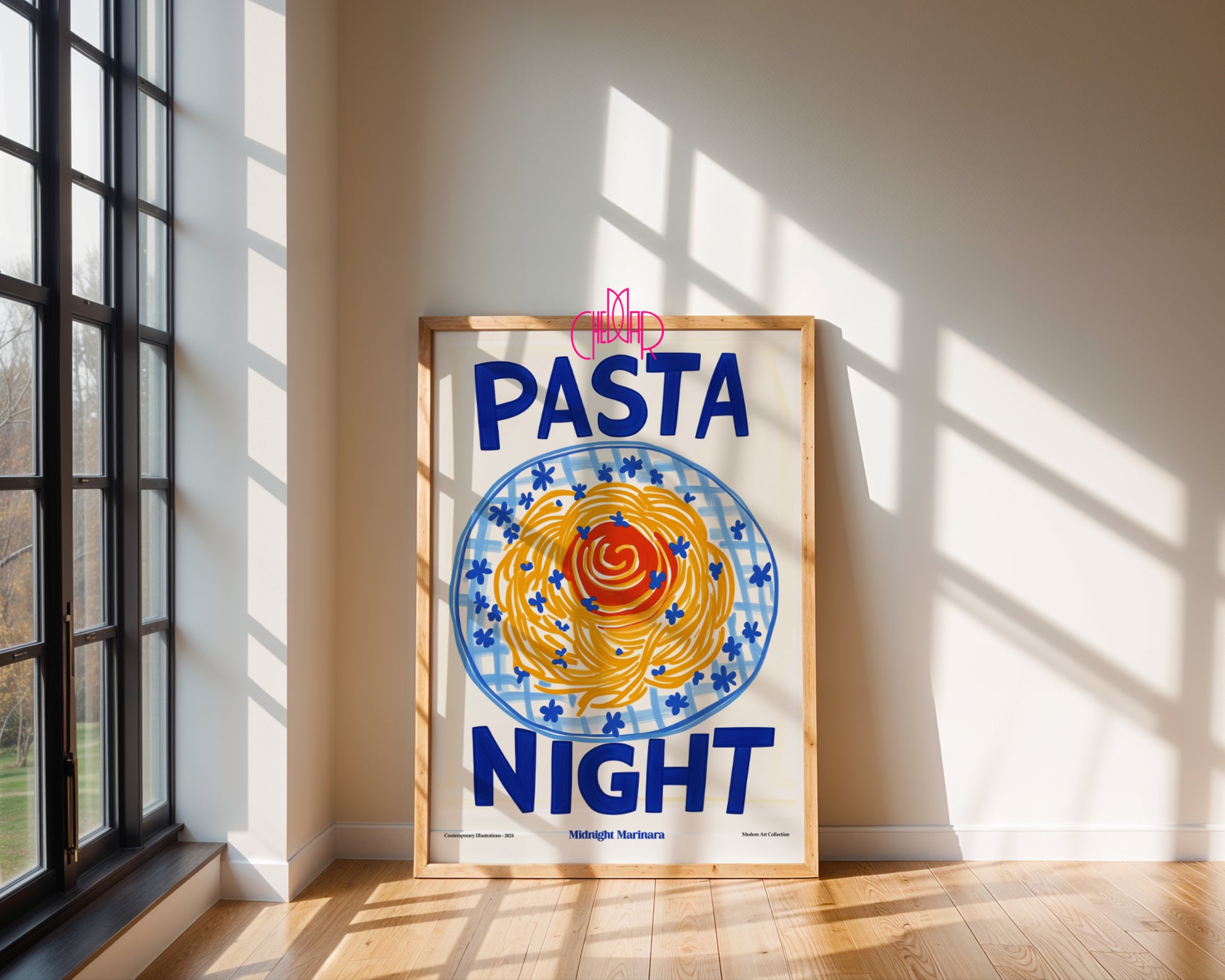 Plakat modernistyczny Pasta Night, Galeria Sztuki Współczesnej