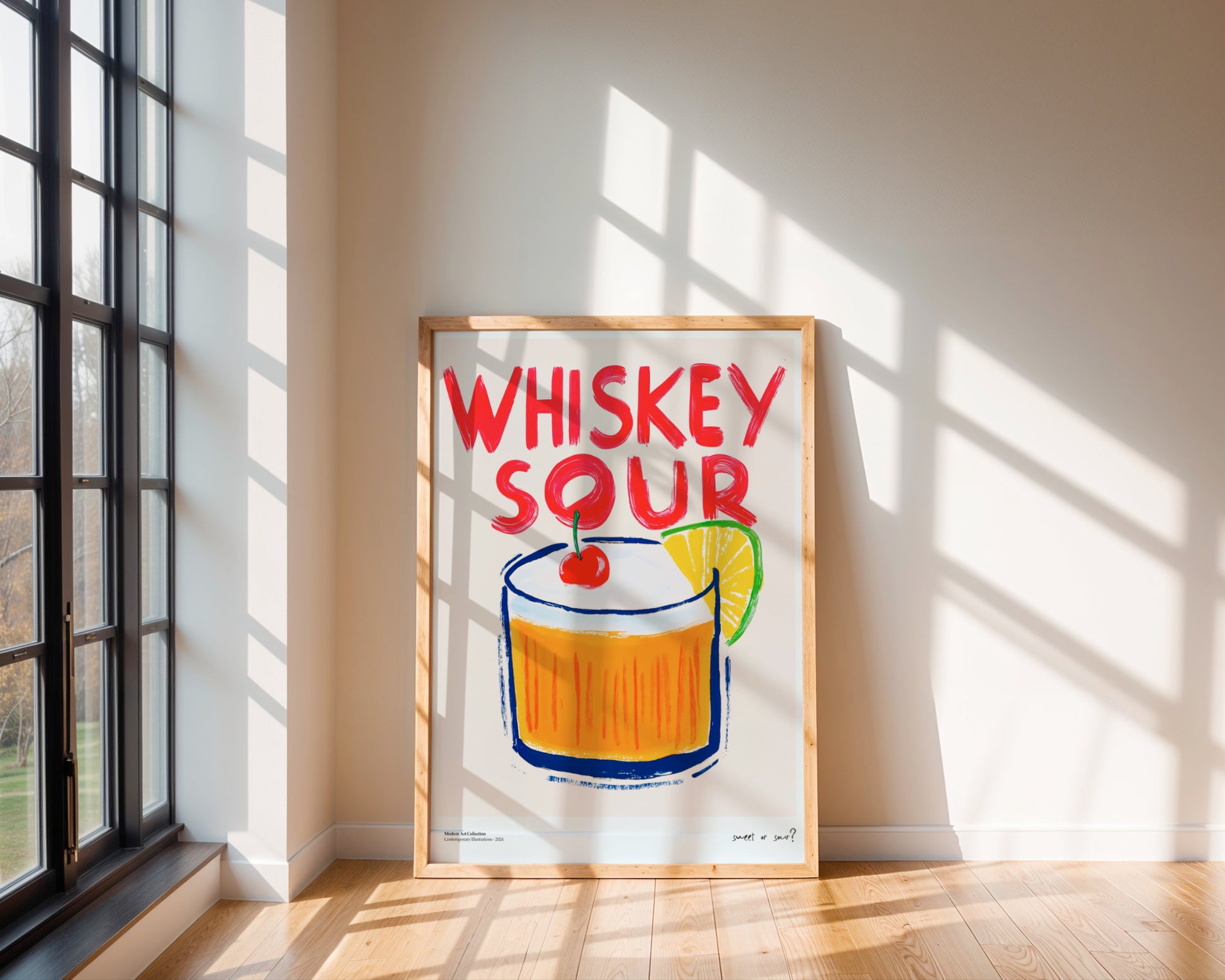 Plakat „Whiskey Sour” – Klasyka z radosnym twistem!